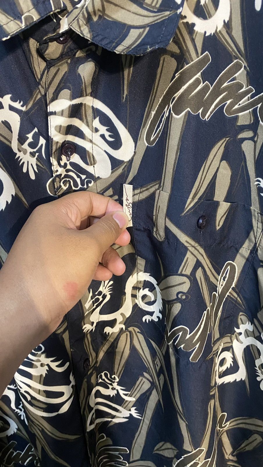 Fubu × Japanese Brand × Vintage FUBU AOP DRAGON SHIRT BUTTON UP RAYON LARGE Size US L / EU 52-54 / 3 - 7 Thumbnail