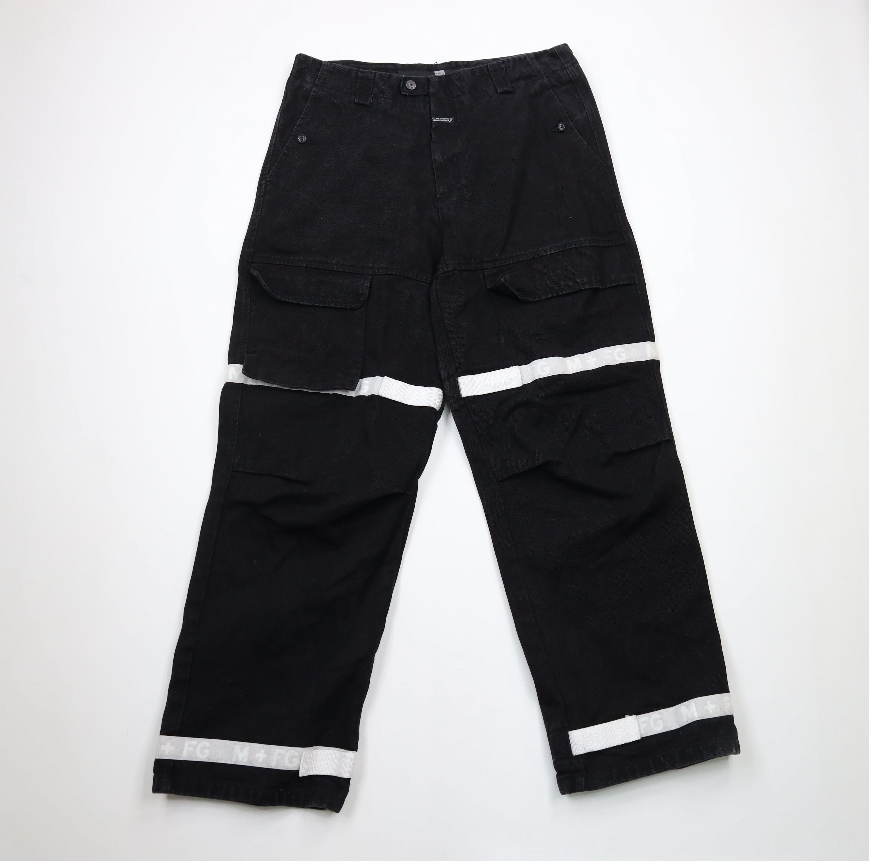 image of 90's Marithe Francois Girbaud Leg Strap Jeans Black, Men's (Size 38)