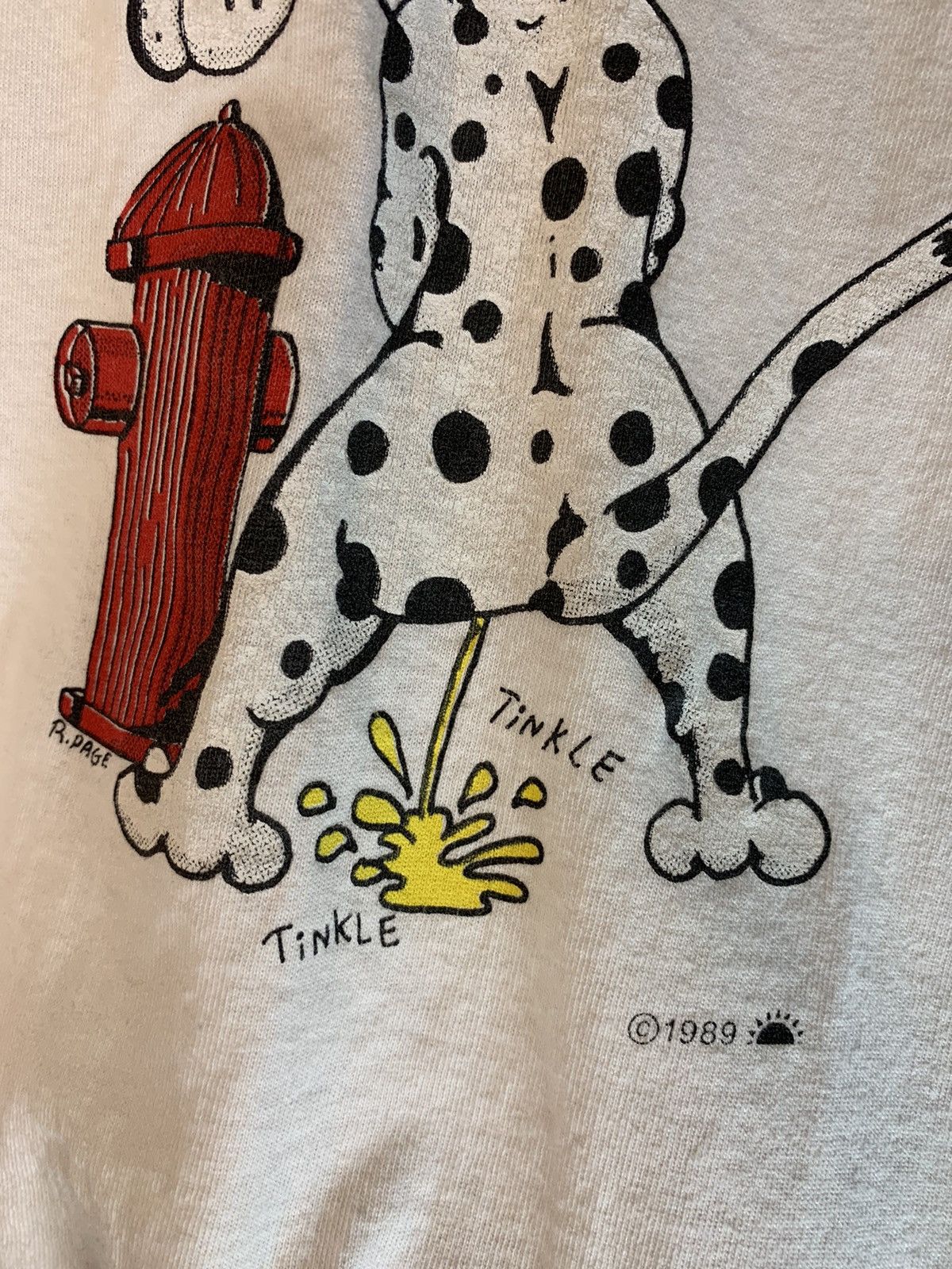 Vintage RARE* Vintage 80s Do You Mind?! Dalmatian Fire Hydrant Shirt Size US L / EU 52-54 / 3 - 3 Thumbnail