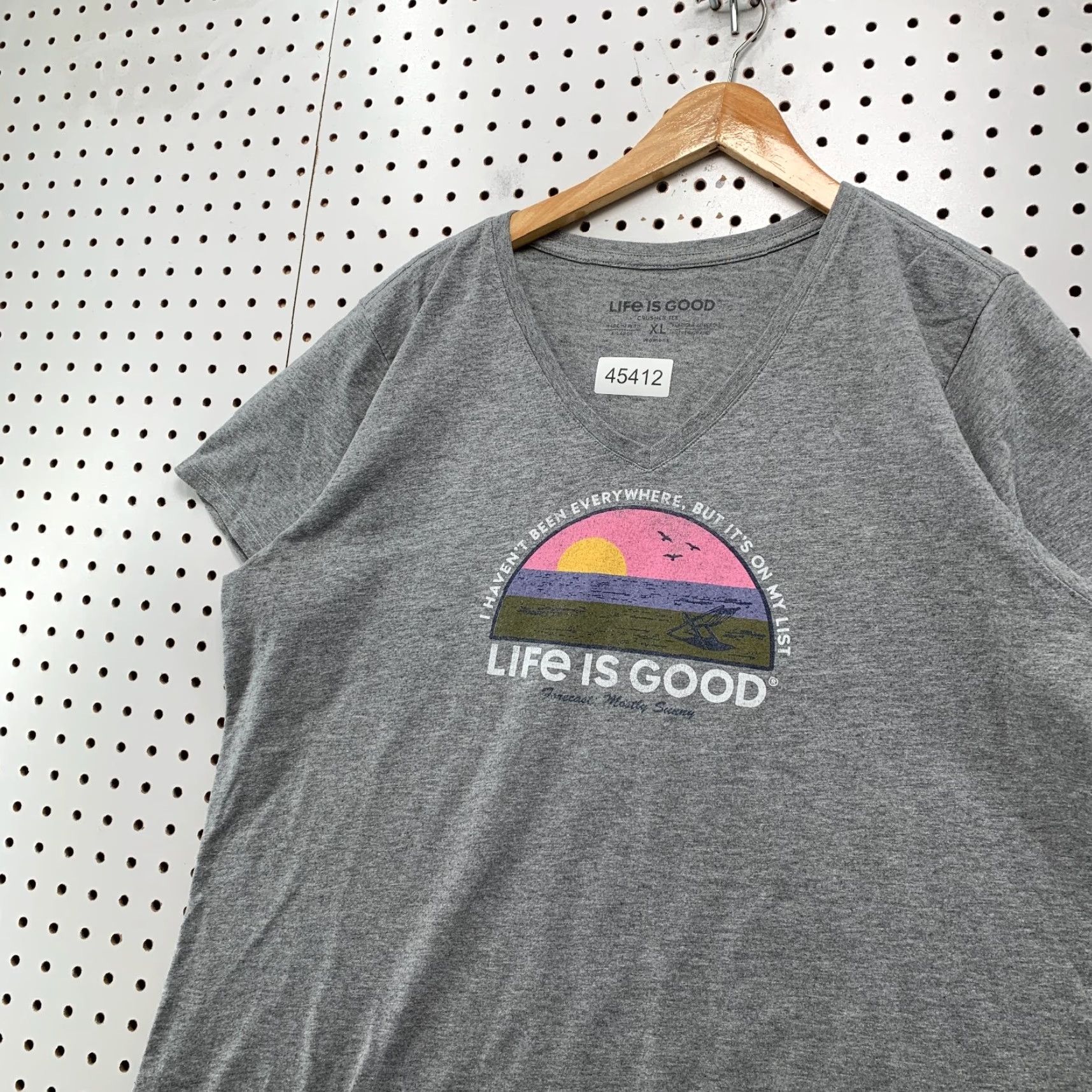 Life is Good Life Is Good Shirt Womens XL Gray Beach Outdoor Sunrise Sunset Crusher Tee Size XL / US 12-14 / IT 48-50 - 3 Thumbnail