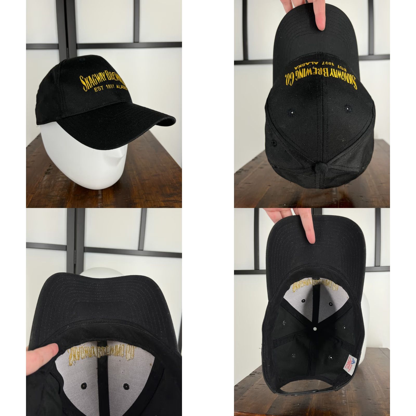 Vintage VINTAGE Skagway Brewing Hat Cap Snap Back Adult One Size Black Embroidered 1897 Alaska Size ONE SIZE - 8 Thumbnail
