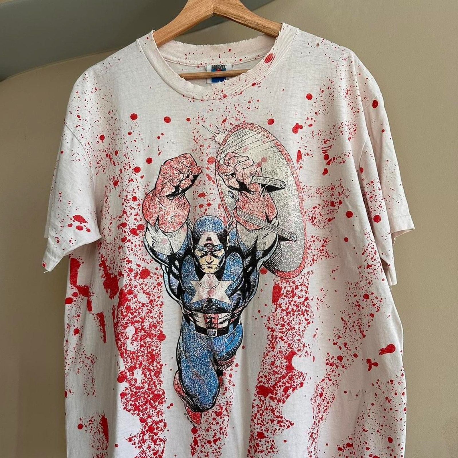 Marvel Comics × Vintage Vintage 1991 Captain America Marvel Shirt Size US L / EU 52-54 / 3 - 2 Thumbnail