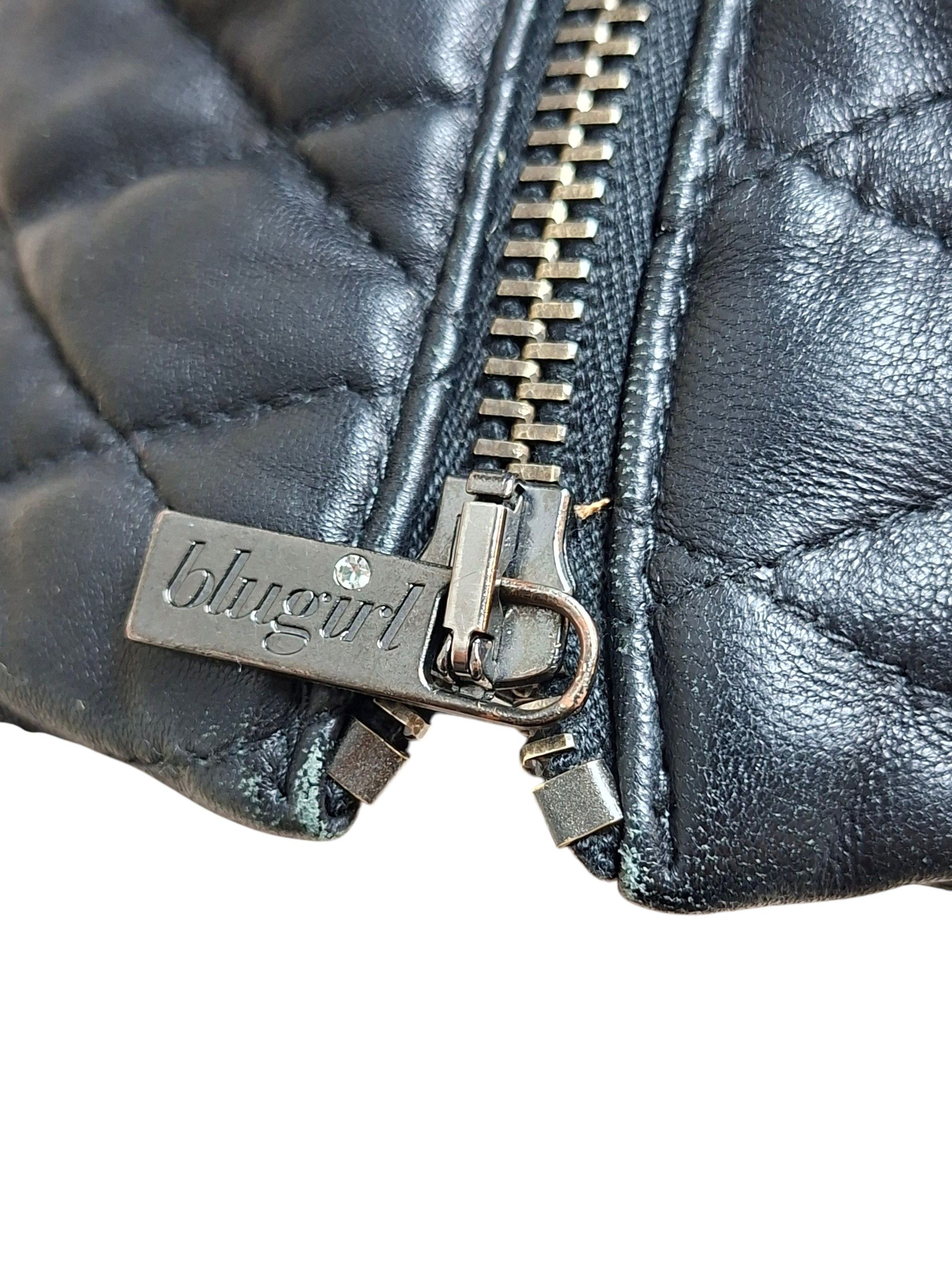 Blumarine Blugirl Blumarine Black Leather Puffer Jacket Quilted Size S / US 4 / IT 40 - 10 Thumbnail