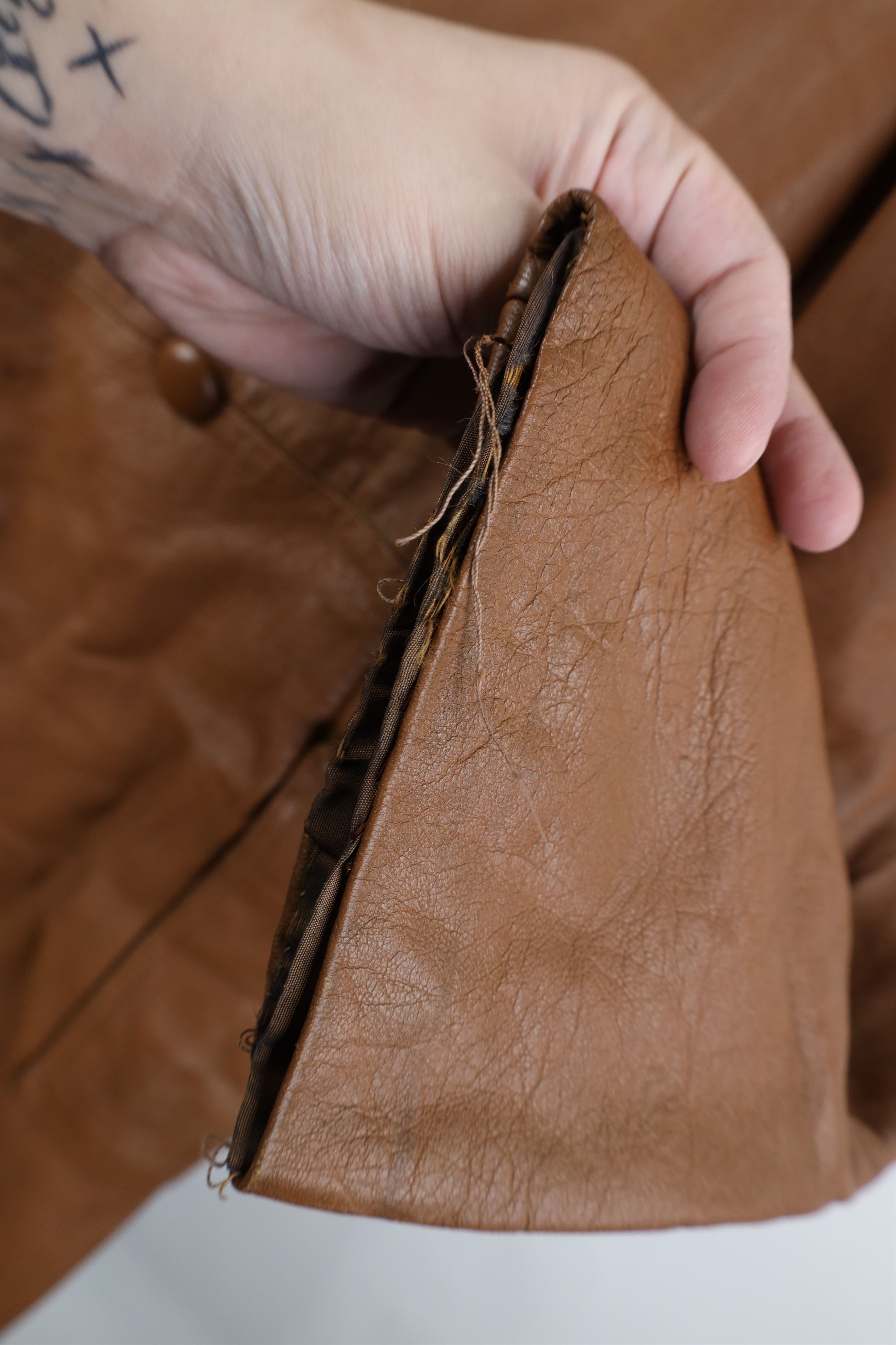 Vintage Vintage 70s Streetwear Breasted Leather Jacket Pimp Brown Size US L / EU 52-54 / 3 - 9 Thumbnail