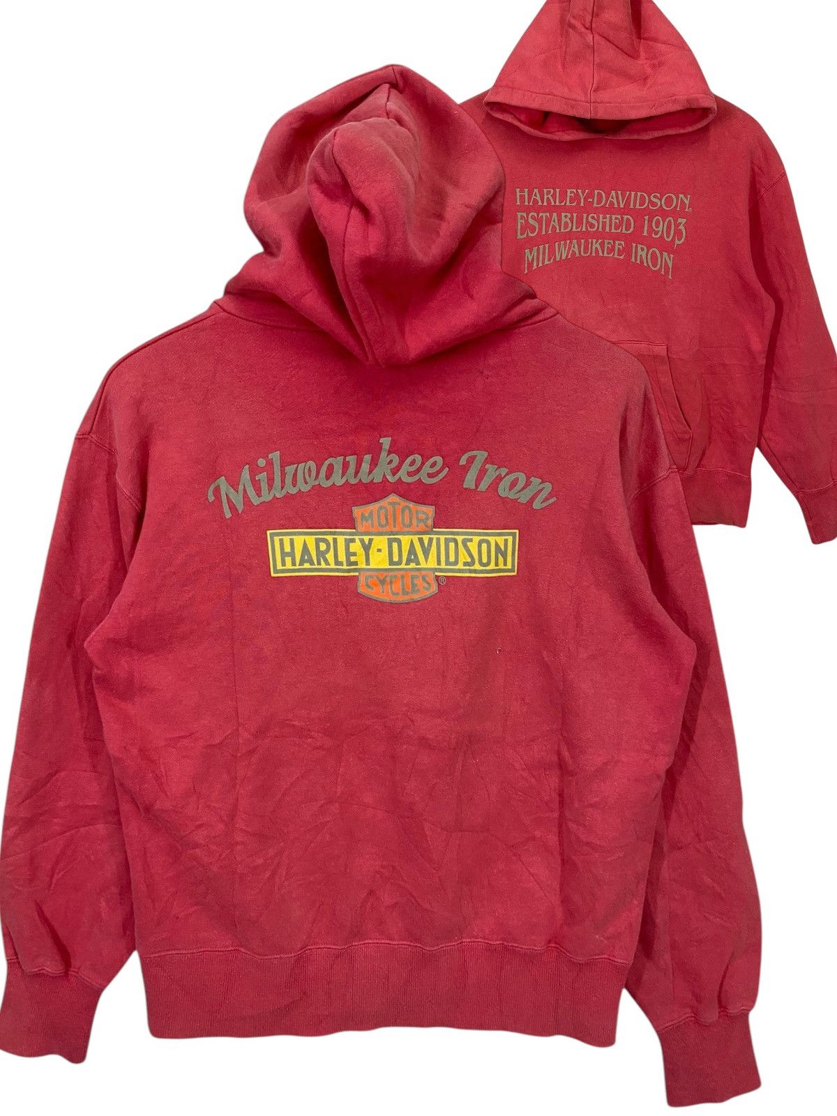 Harley Davidson × Vintage Vintage harley davidson milwaukee iron hoodie Size US L / EU 52-54 / 3 - 1 Thumbnail