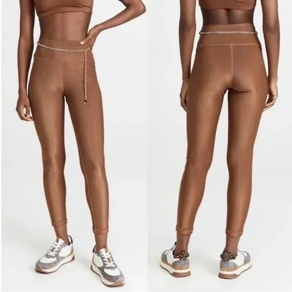 WeWoreWhat NWT New WeWoreWhat Chain High Rise Rib Brown Leggings Size Size 30" / US 8 / IT 44 - 1 Thumbnail