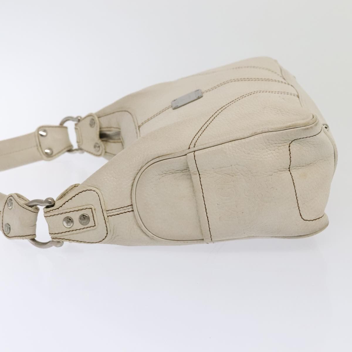 MCM Shoulder Bag Leather White Bags Luggage