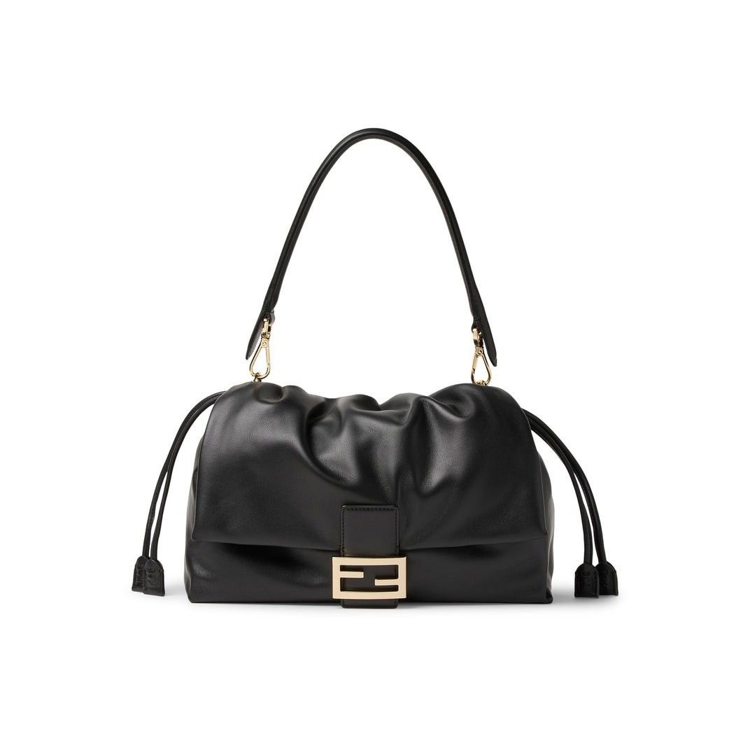 Fendi $4300 Baguette Soft Large Black Shoulder Bag New & Aut, Women's