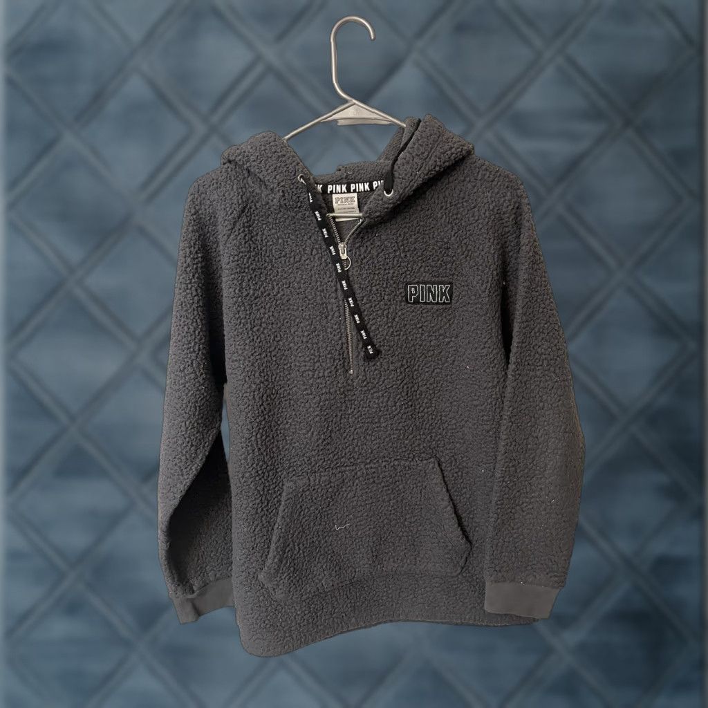 Victoria's Secret Victoria's Secret PINK Hoodie Women’s S Gray 1/4 Zip Pullover Sherpa Long Sleeve Crew Neck Casual Activewear Version: Pullover 90s? (No, avoid extra). Size S / US 4 / IT 40 - 1 Thumbnail