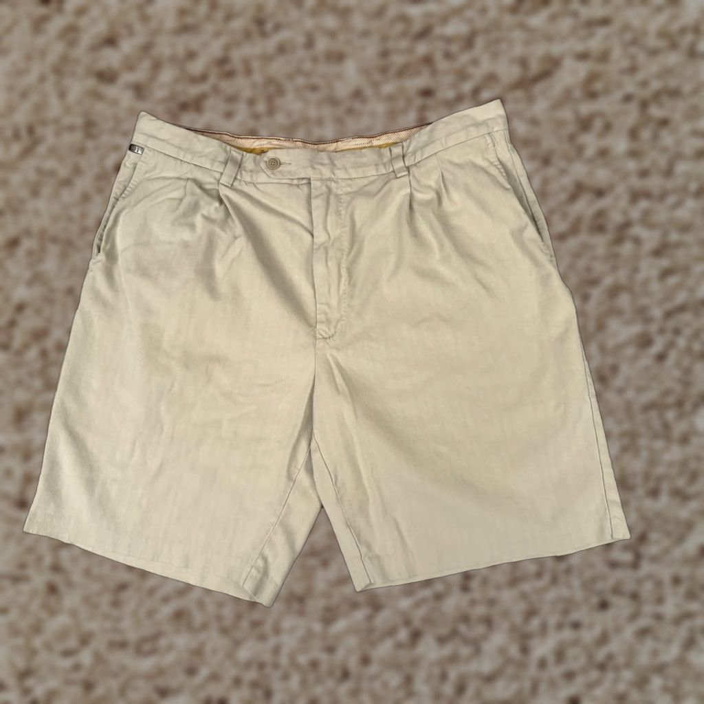 Tommy Bahama Tommy Bahama Shorts Adult 38 Beige Pleated Silk Chino Casual Beach Mens Size US 38 / EU 54 - 1 Thumbnail
