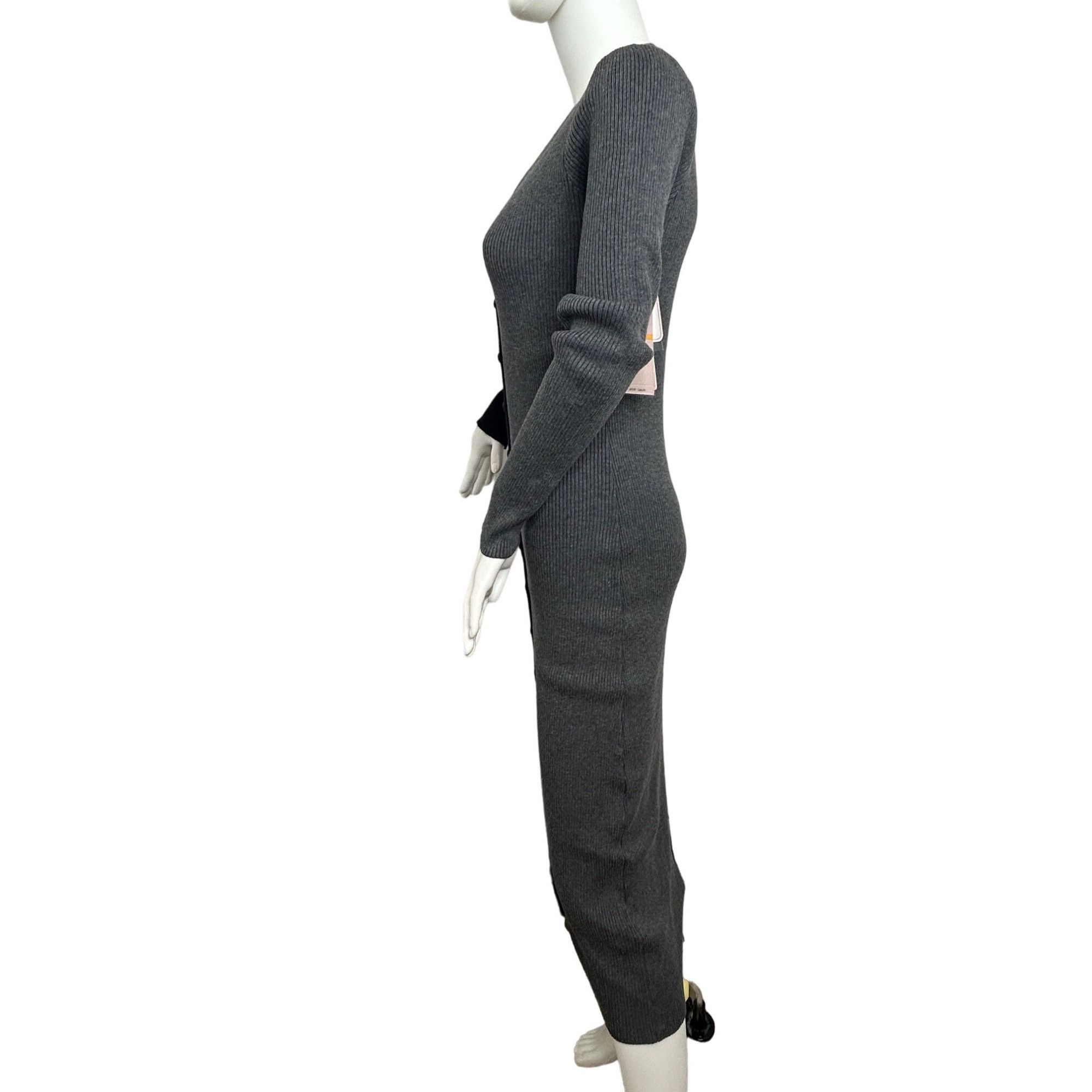 Nanette Lepore Nanette Lepore Sweater Dress S Black Grey Midi Ribbed Long S Size S / US 4 / IT 40 - 3 Thumbnail