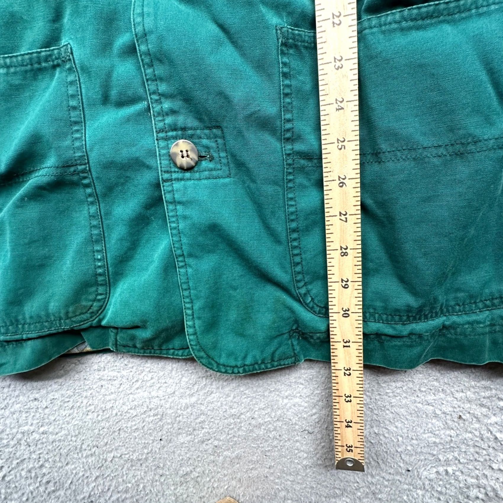 Vintage VINTAGE Saddlebrook Coat Men's Large Green Plaid Lined Barn Chore Canvas Corduroy Button Long Overcoat Size US L / EU 52-54 / 3 - 4 Thumbnail