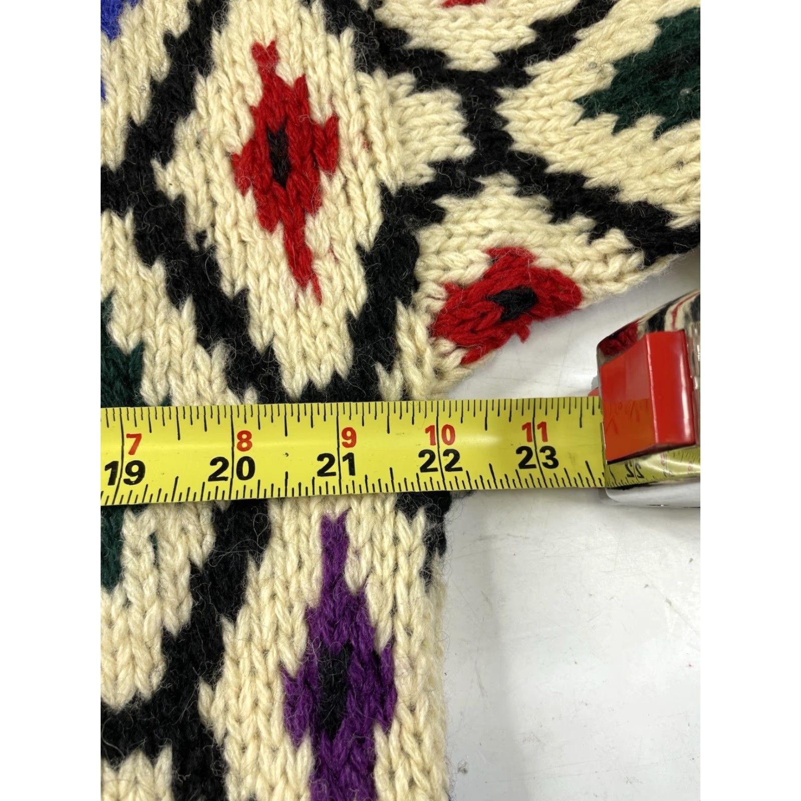 Gap VINTAGE Gap Sweater Women's Knit Wool Pullover Medium Cream Geometric Diamond Nordic Oversized Geometric Pattern Wool Knit Pullover M Women Size M / US 6-8 / IT 42-44 - 5 Thumbnail
