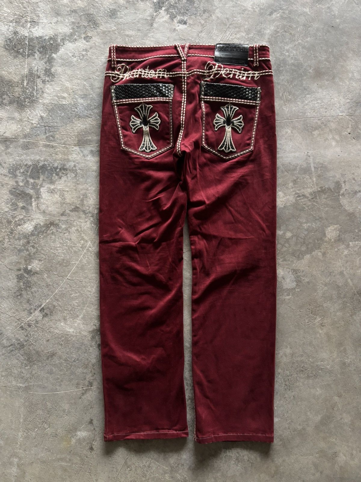 Japanese Brand PHANTOM DENIM chrome hearts inspired style cross punk goth Size US 34 / EU 50 - 12 Thumbnail