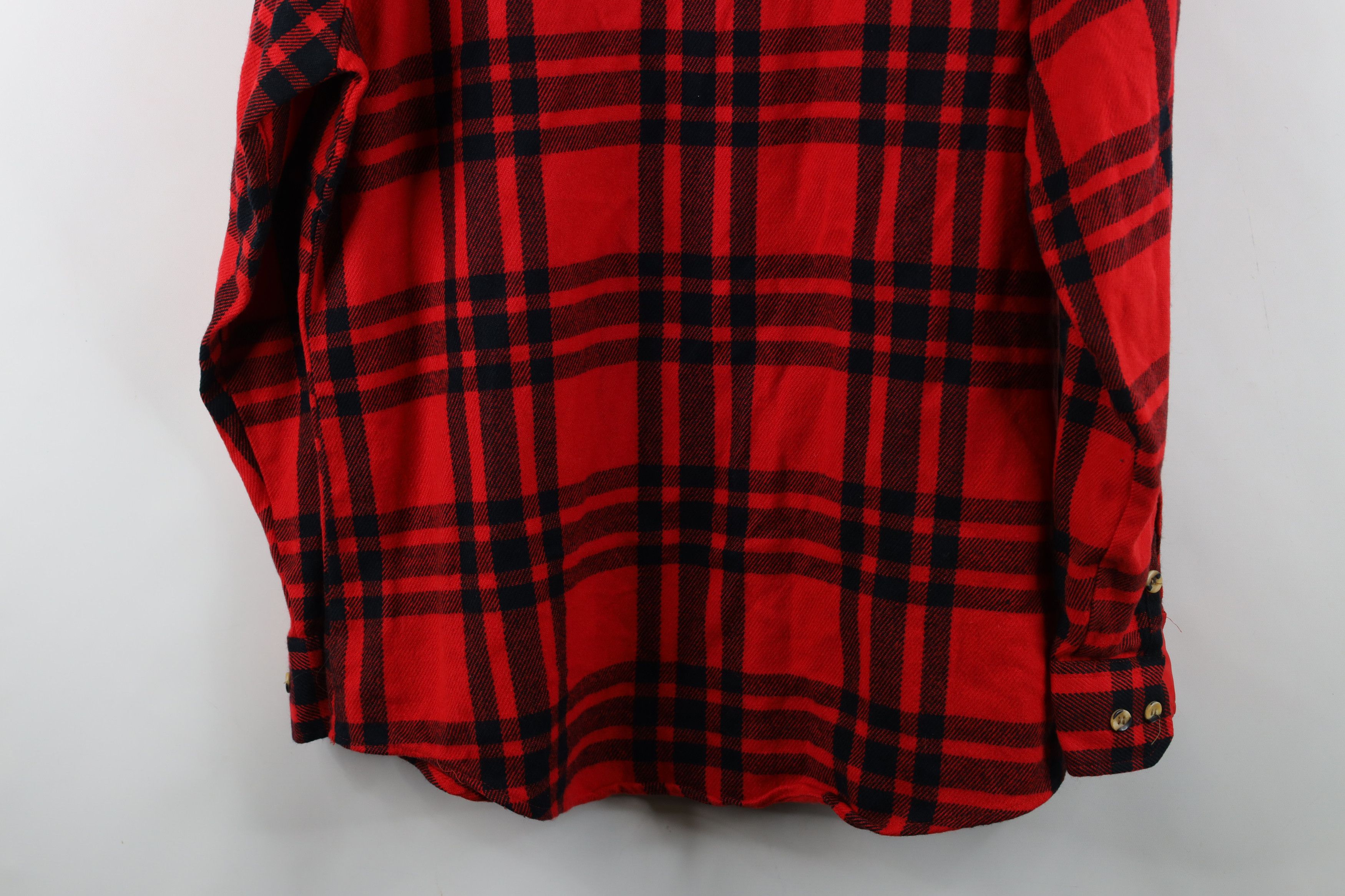 Vintage Vintage 70s Streetwear Knit Collared Button Shirt Red Size US L / EU 52-54 / 3 - 11 Thumbnail