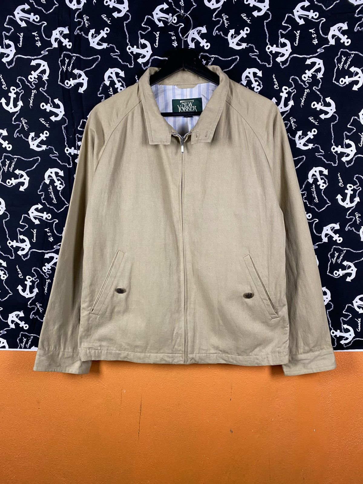 Vintage Vintage New Yorker Beige Zip Jacket – Classic Minimalist Size US M / EU 48-50 / 2 - 4 Thumbnail