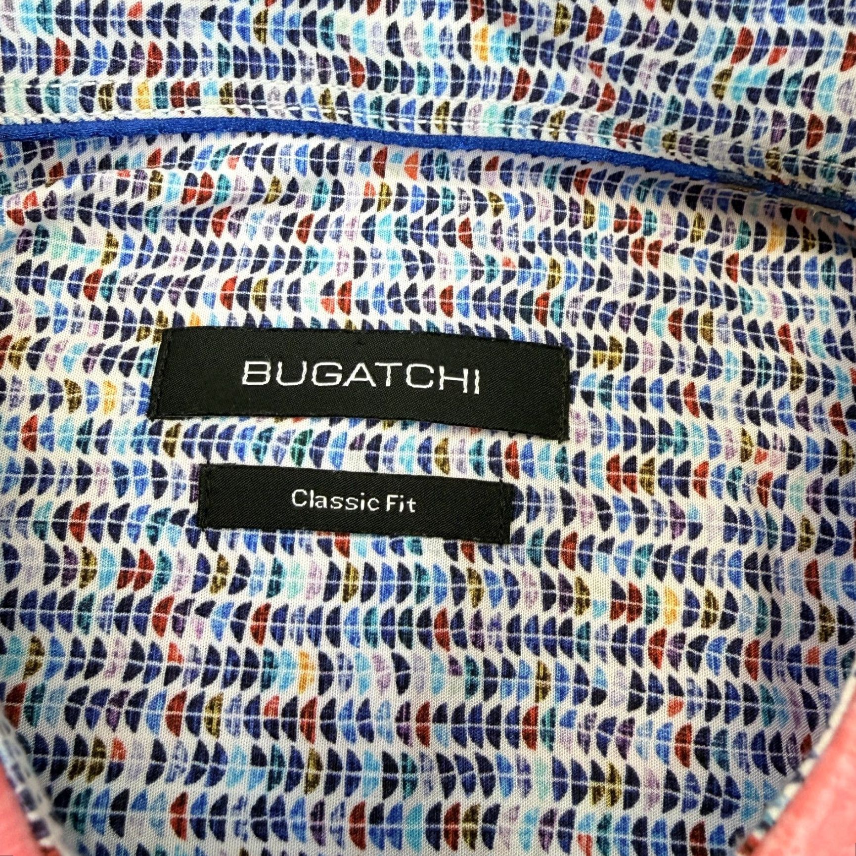 BUGATCHI BUGATCHI Shirt Mens 2XL Pink Classic Fit Long Sleeve Button Up Contrast Trim Size US XXL / EU 58 / 5 - 4 Thumbnail
