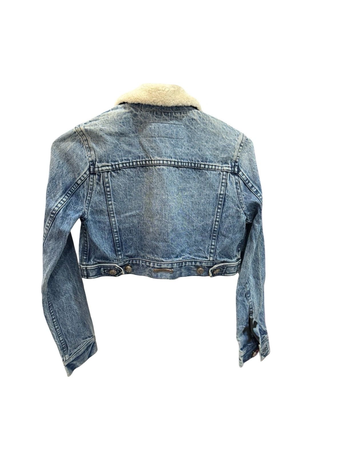 Chrome Hearts Cropped shearling denim jacket cross patch sleeve Size XS / US 0-2 / IT 36-38 - 2 Thumbnail