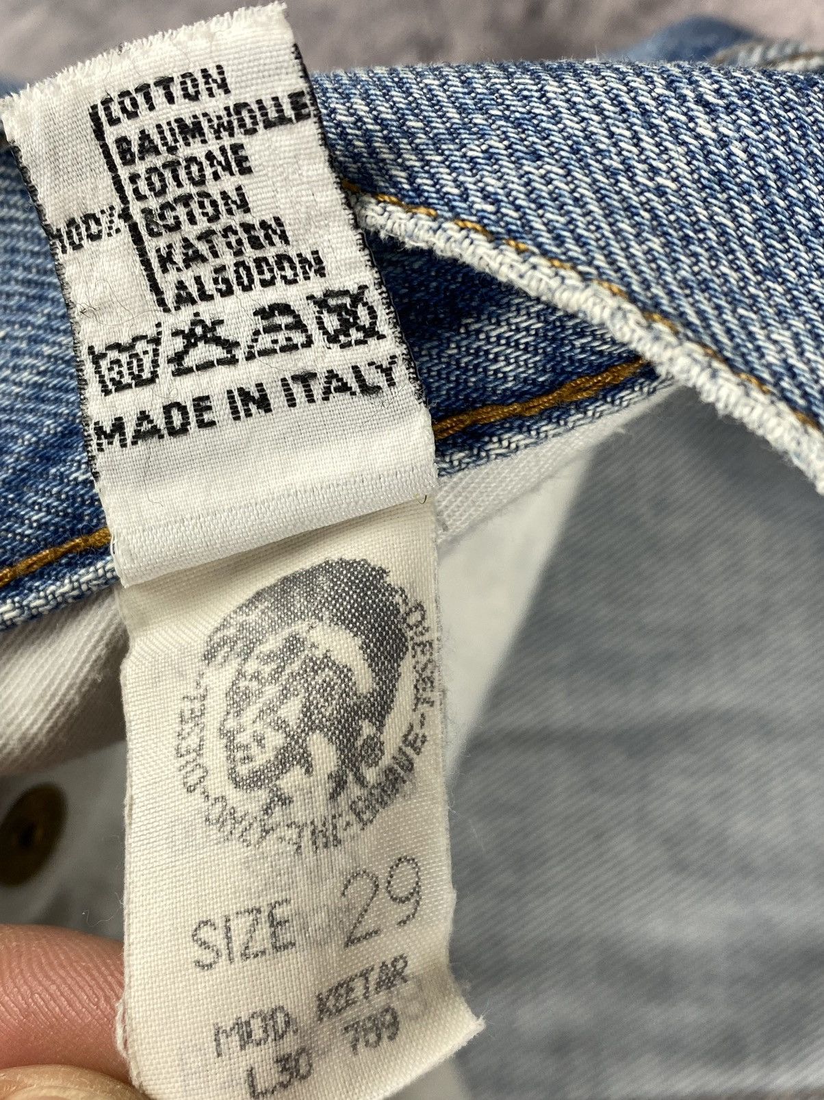 Diesel × Jean × Vintage Vintage Diesel Designer y2k baby blue Jeans Size 29 Size US 29 - 10 Thumbnail