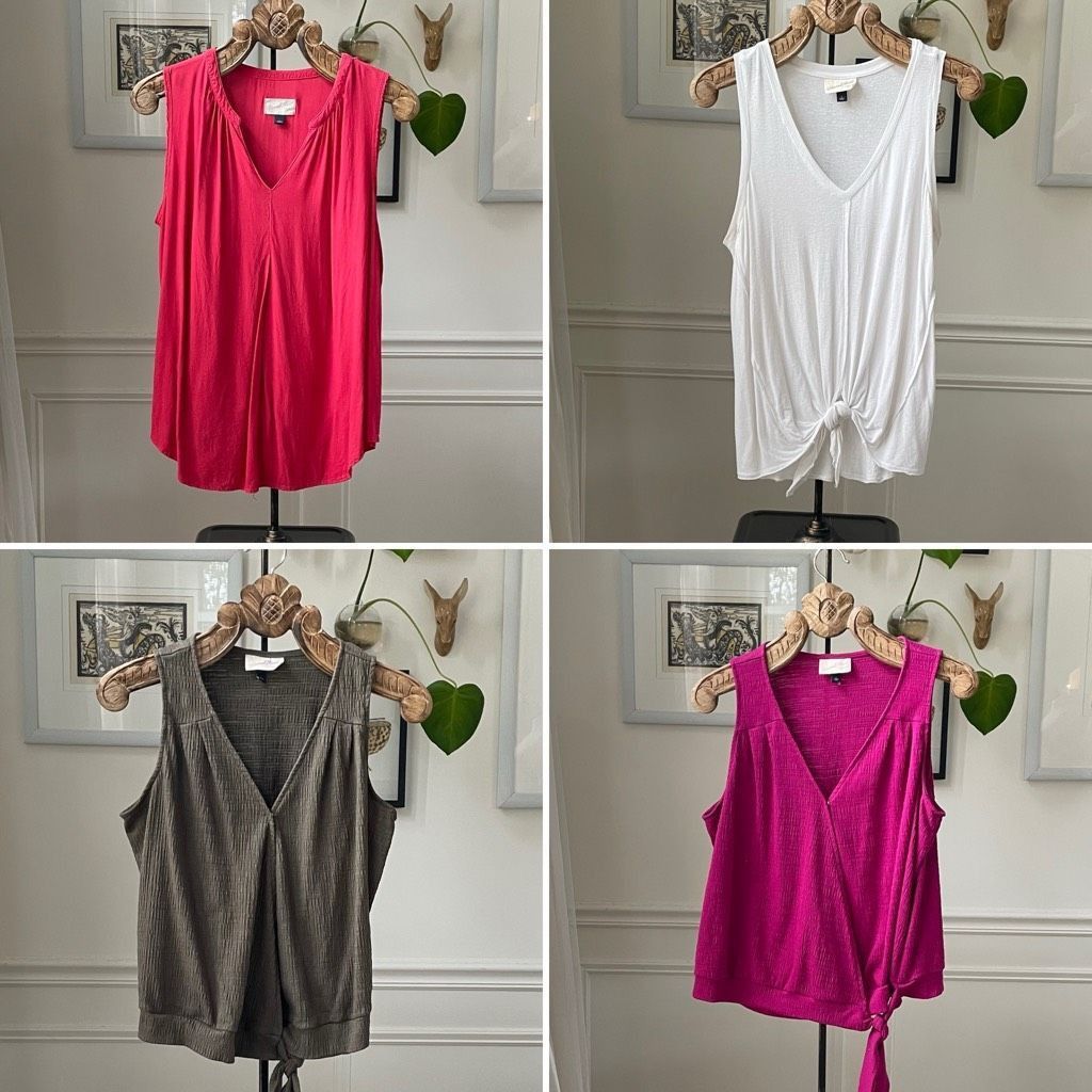 Other 4 Universal Thread Sleeveless Tops Red White Magenta Olive G Size L / US 10 / IT 46 - 1 Thumbnail