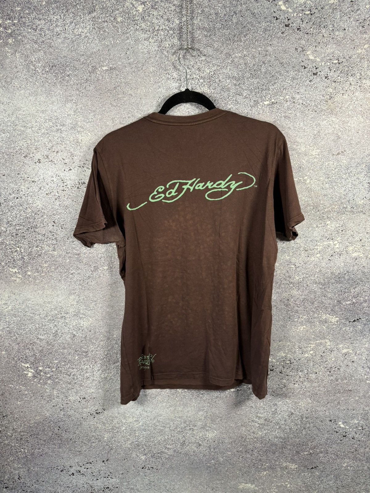 Designer × Ed Hardy Don Ed Hardy Brown Bulldog Graphics Printer Logo T Shirt M Size US M / EU 48-50 / 2 - 10 Thumbnail