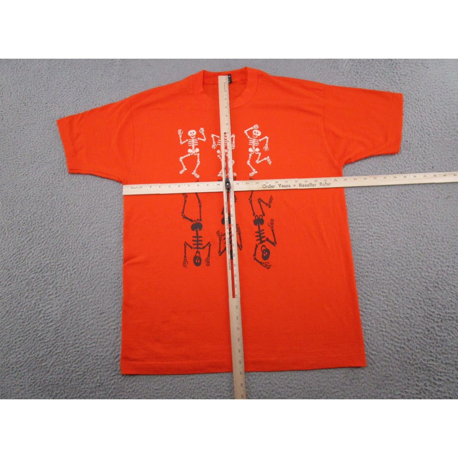 Vintage VINTAGE Screen Stars Halloween 90s Skeletons Shirt Men's XL Orange Size US XL / EU 56 / 4 - 4 Thumbnail