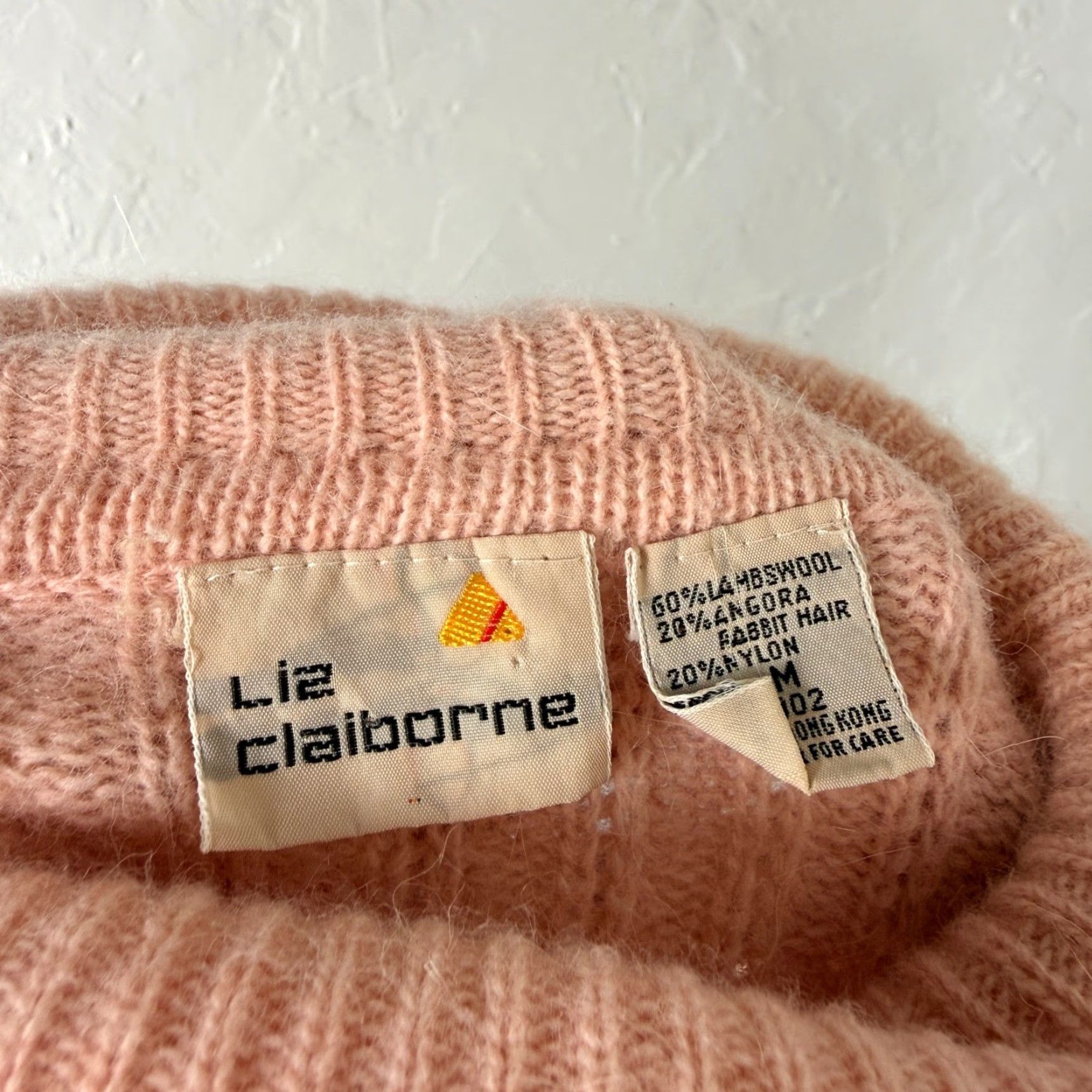 Liz Claiborne VINTAGE Liz Claiborne Womens M Sweater Angora Rabbit Wool Turtleneck Pink 90s Womens Size M / US 6-8 / IT 42-44 - 5 Thumbnail