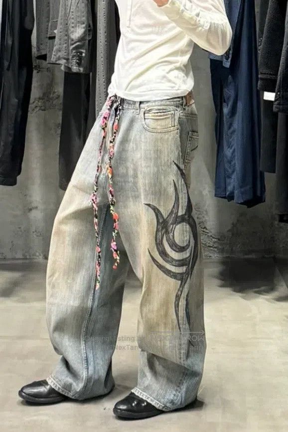 Balenciaga Balenciaga size M Dragon totem drawstring to make old jean Size US 27 - 5 Thumbnail
