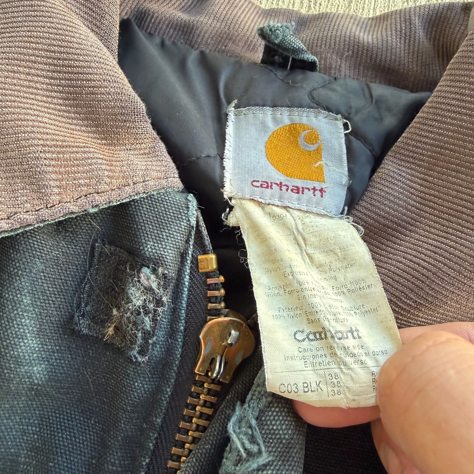 Carhartt × Vintage Carhartt C03 faded black arctic work wear jacket Size US M / EU 48-50 / 2 - 5 Thumbnail