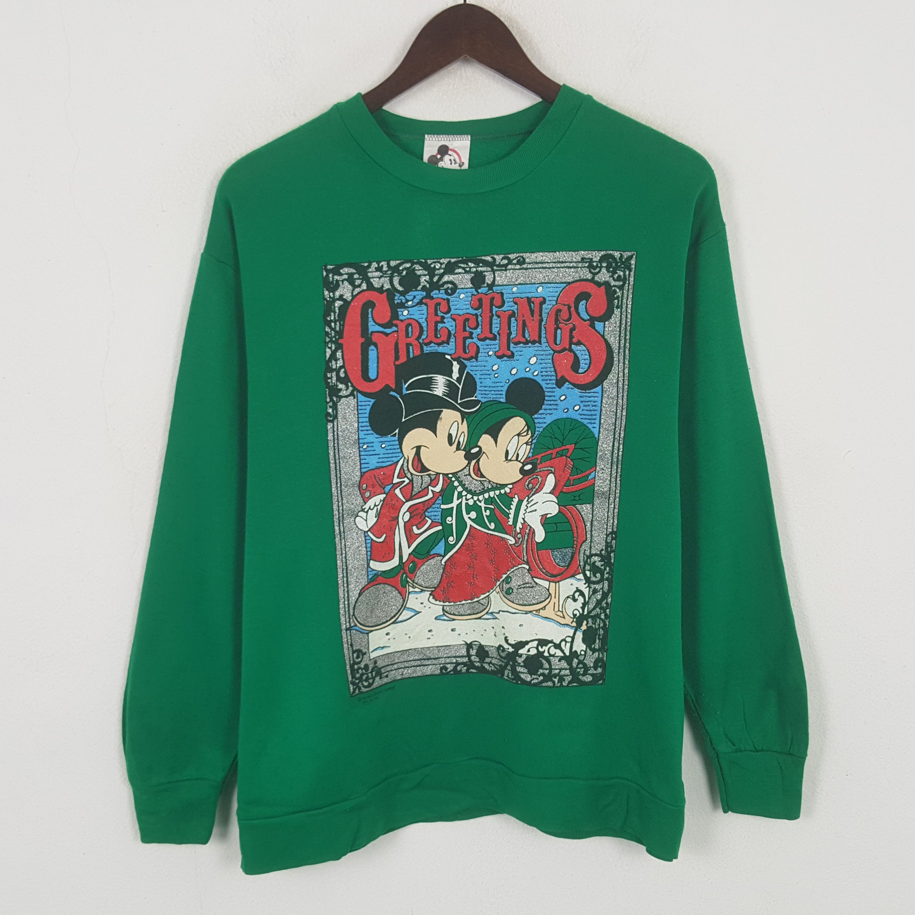 Cartoon Network Vintage 90’s Mickey Mouse Happy Holidays Greeting Sweatshirt Size US L / EU 52-54 / 3 - 1 Thumbnail