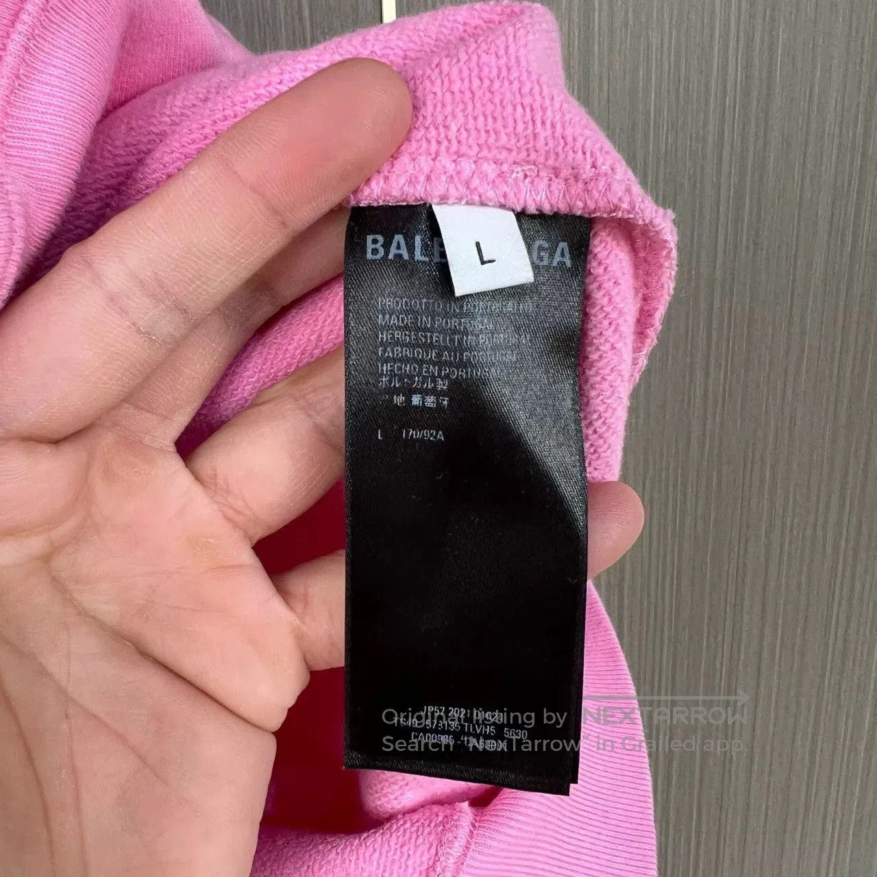 Balenciaga balenciaga pink logo hoodie with rhinestones. Size US L / EU 52-54 / 3 - 6 Thumbnail
