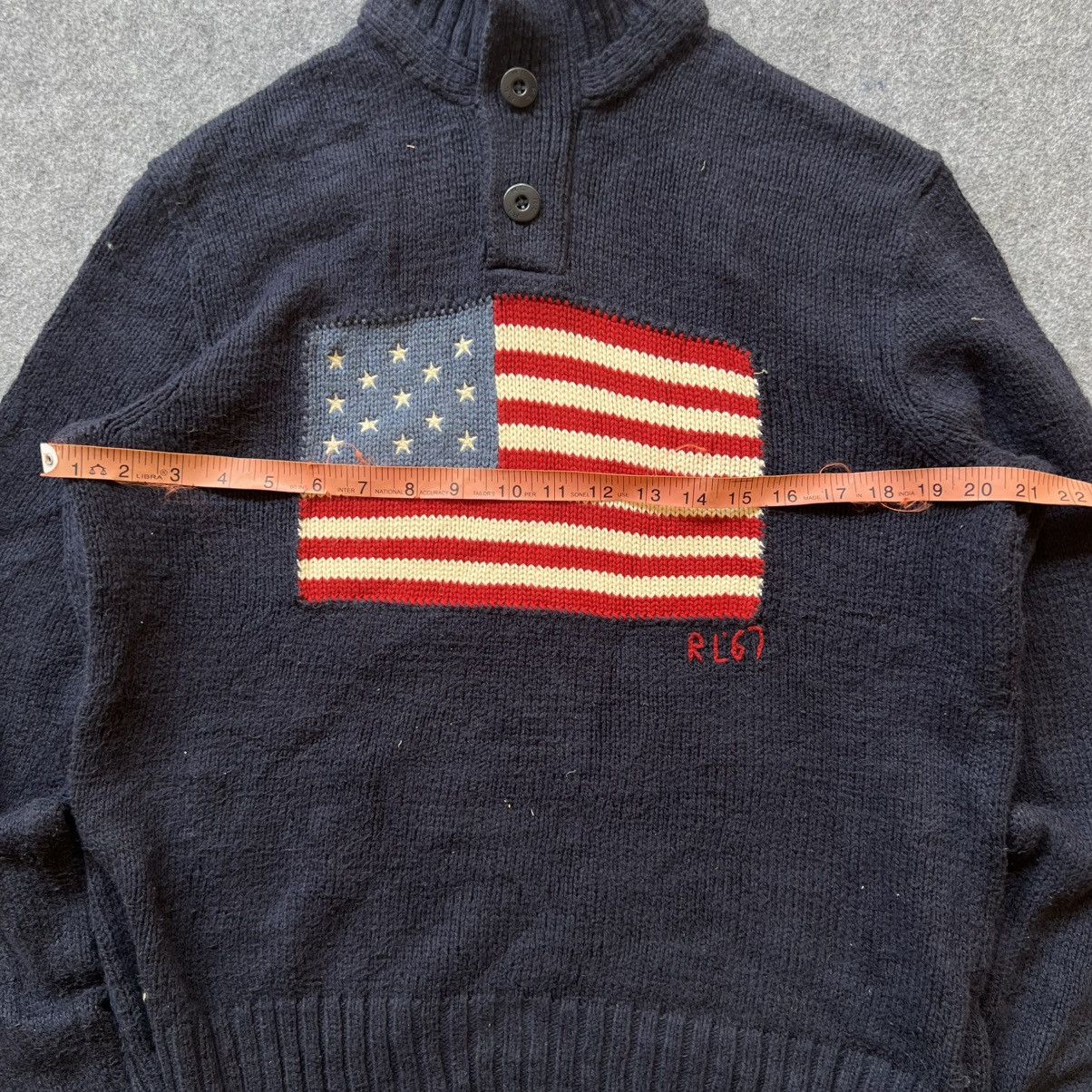 Designer × Polo Ralph Lauren × Vintage Vintage Polo Ralph Lauren American Flag Knit Sweater Size US S / EU 44-46 / 1 - 10 Thumbnail
