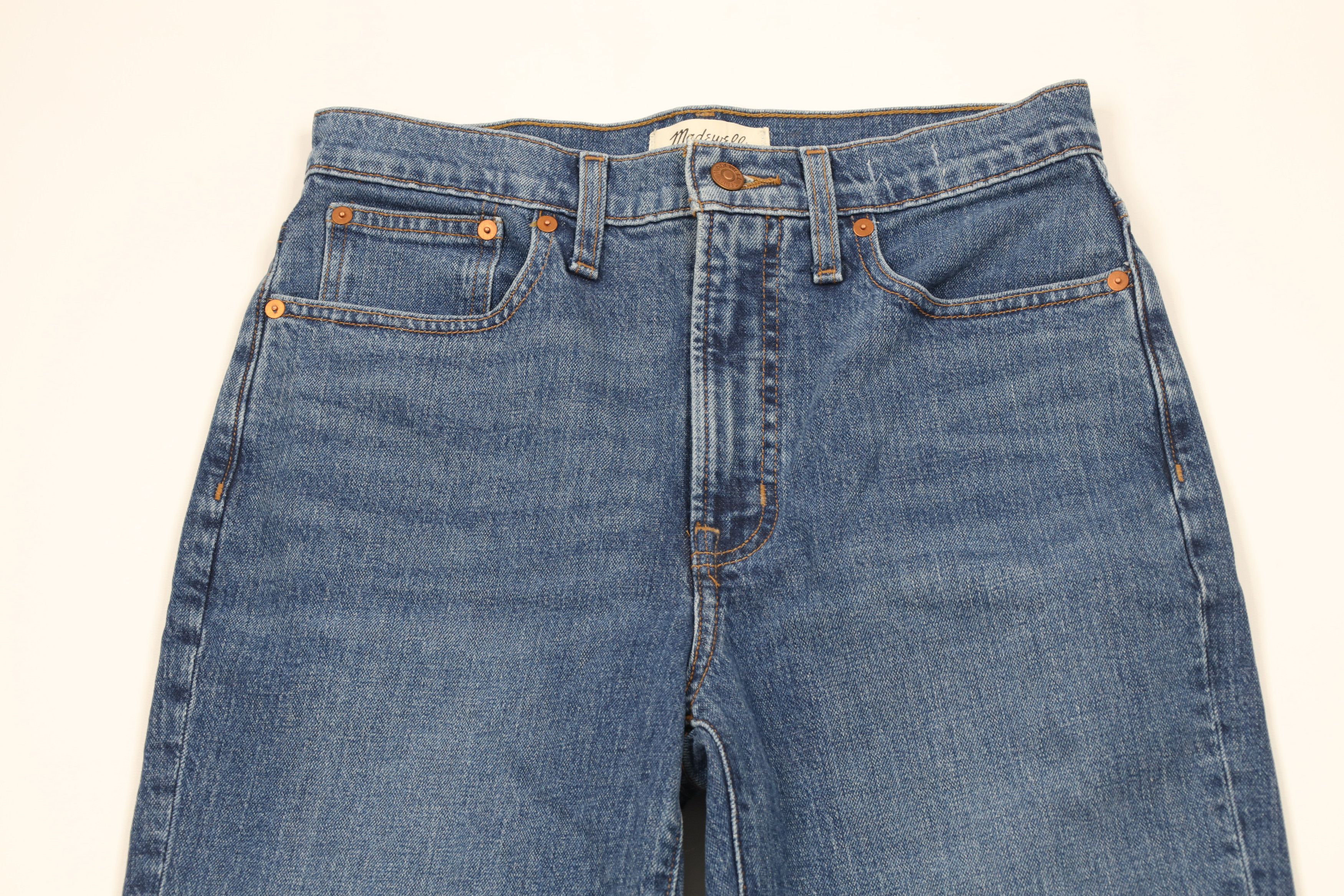Madewell × Vintage Madewell Tapered Leg Denim Trousers Jeans Blue Stretch Size 27" / US 4 / IT 40 - 2 Thumbnail
