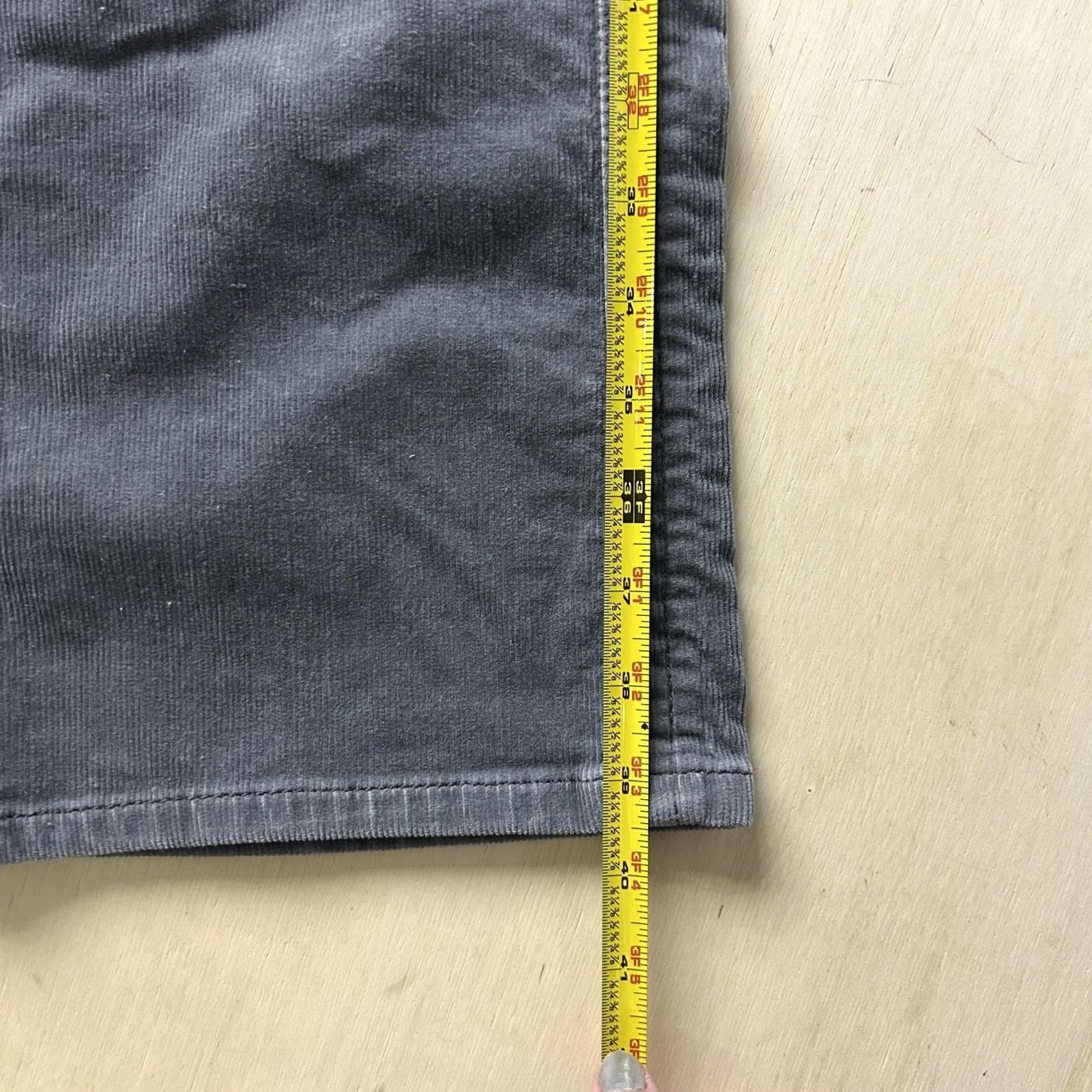 Vintage Calvin Klein Jeans Pants Womens 14 Gray Corduroy Straight Leg Khakis Casual - Pre-Owned Size 36" / US 14 / IT 50 - 5 Thumbnail