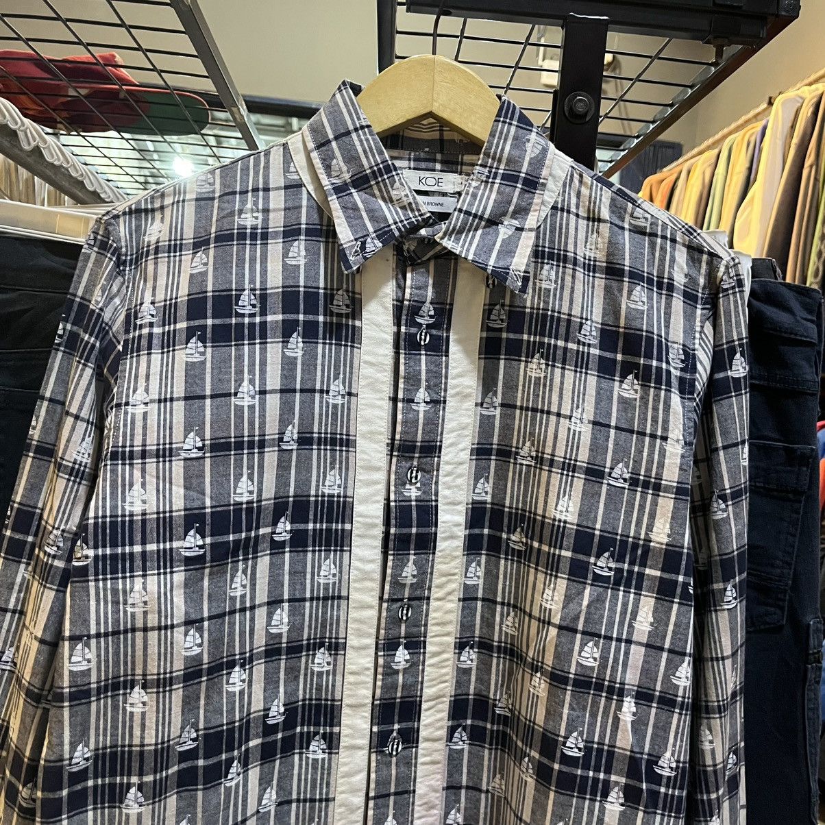 Thom Browne Thom Browne x KOE Plaid shirt with subtle sailboat print ⚓ Size US L / EU 52-54 / 3 - 2 Thumbnail