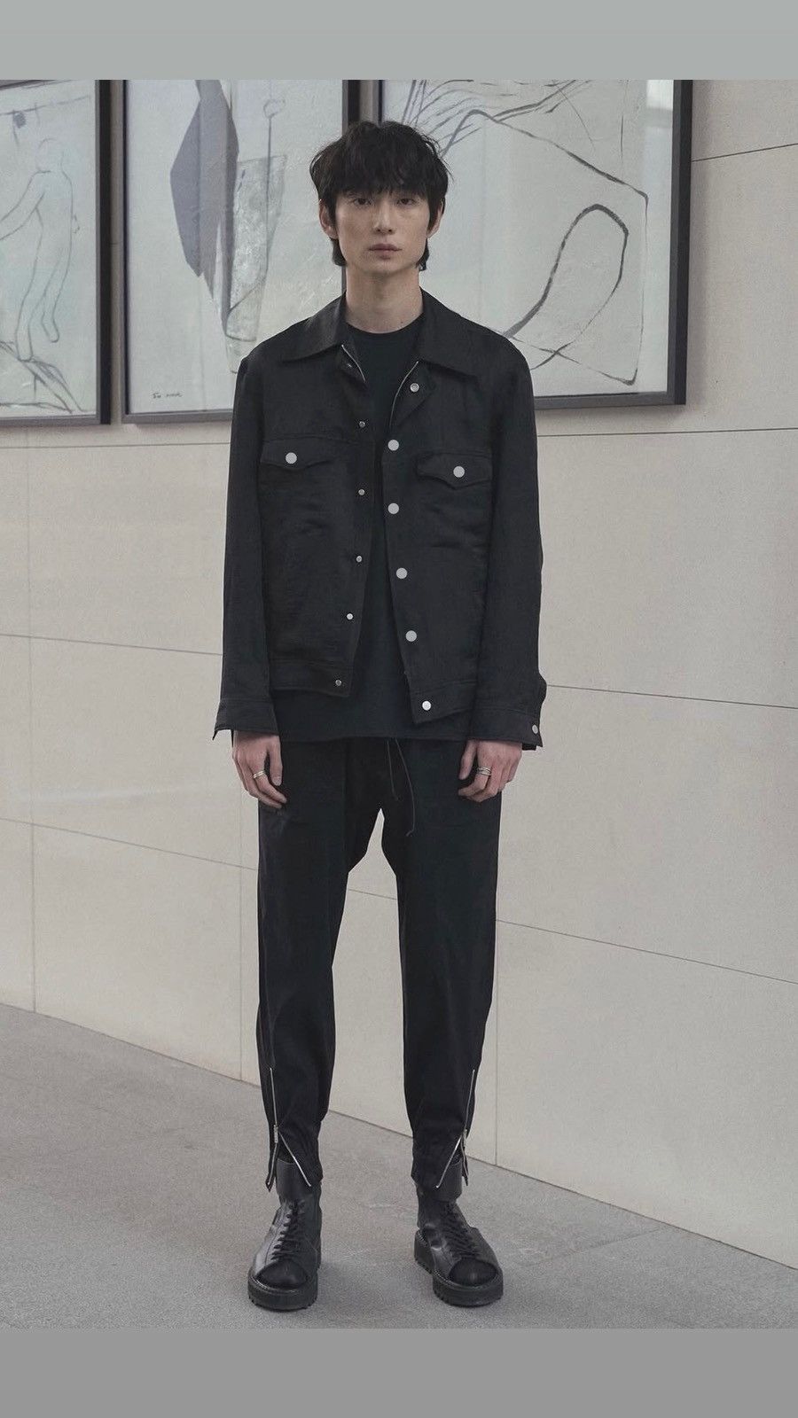 Beams Plus Noirer Silk Trucker Jacket Black Size US L / EU 52-54 / 3 - 14 Thumbnail