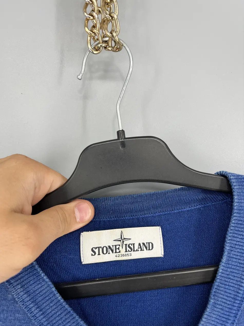 Stone Island Vintage Stone Island V-Neckline Lanawool Sweater Size US XL / EU 56 / 4 - 4 Thumbnail