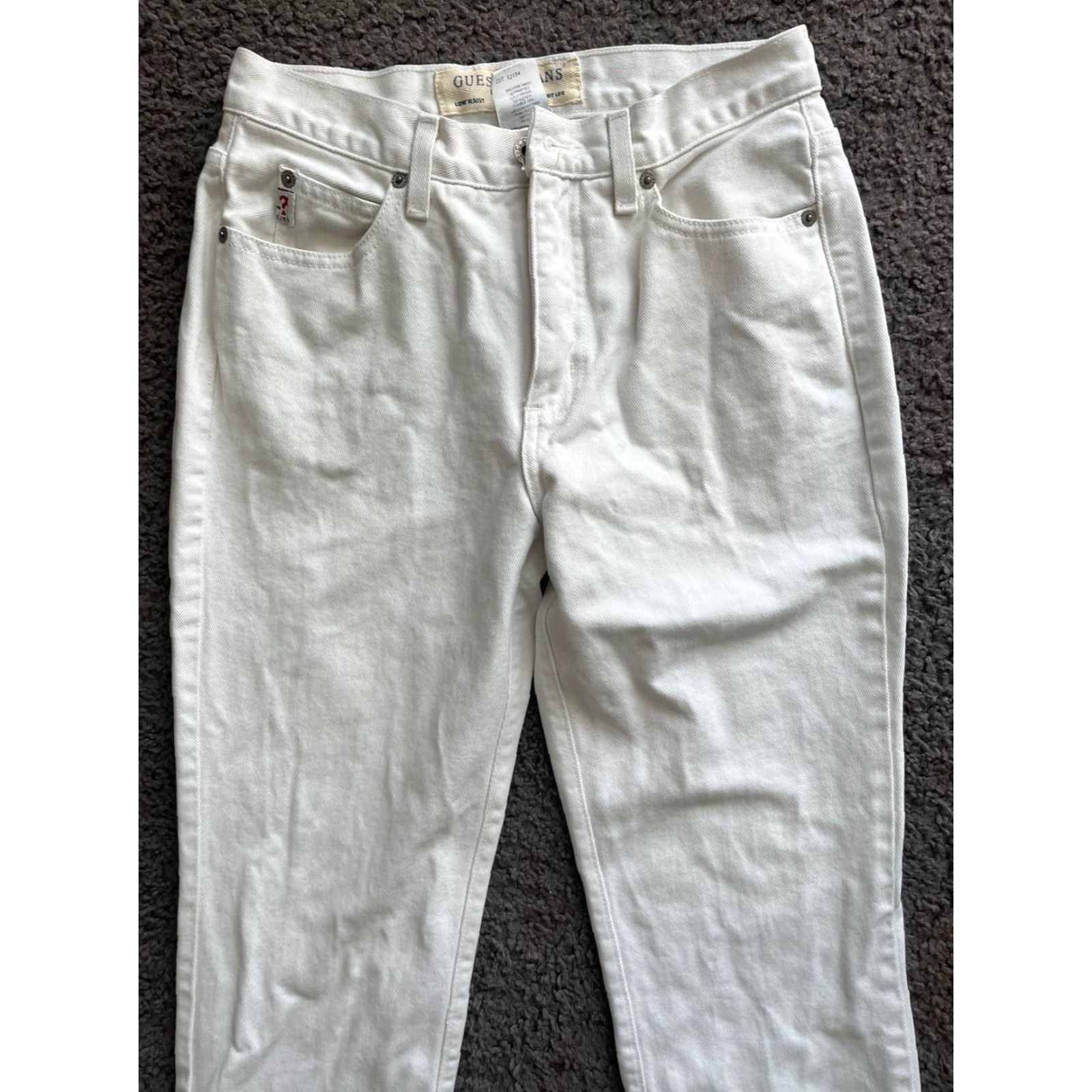 Guess VTG Guess Jeans Women's 28 Boot Cut Low Rise White Denim 060 40060RG 5-Pocket Size 28" / US 6 / IT 42 - 2 Thumbnail