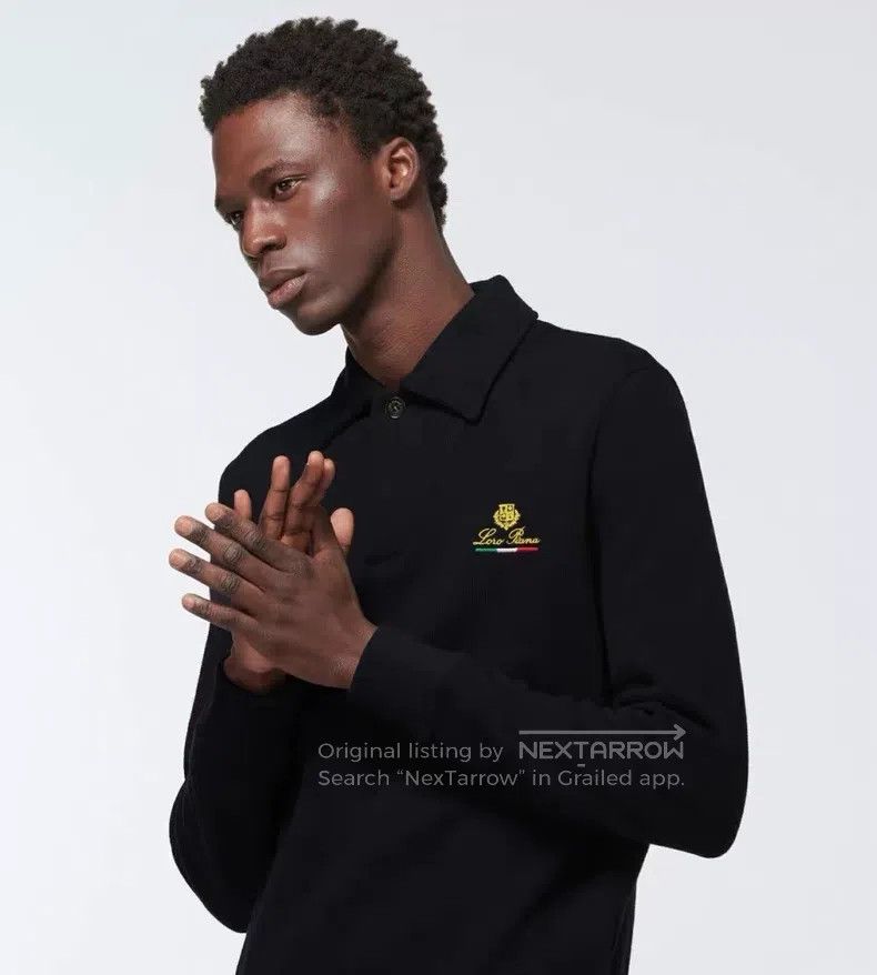 Loro Piana Loro Piana Knitted Polo Long-sleeve, Blue Size US L / EU 52-54 / 3 - 1 Thumbnail