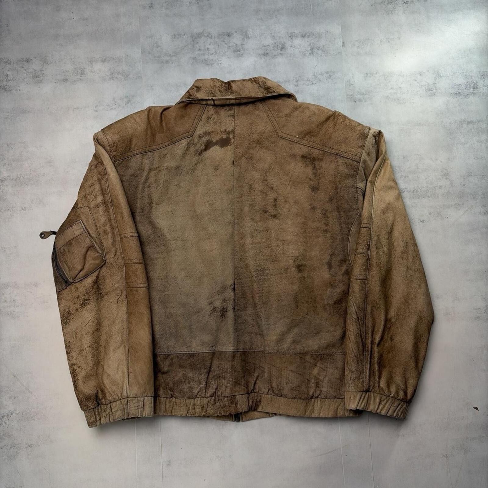 Other Vintage Brown M. Julian Cotton Lined Leather Bomber Jacket Size US L / EU 52-54 / 3 - 7 Thumbnail