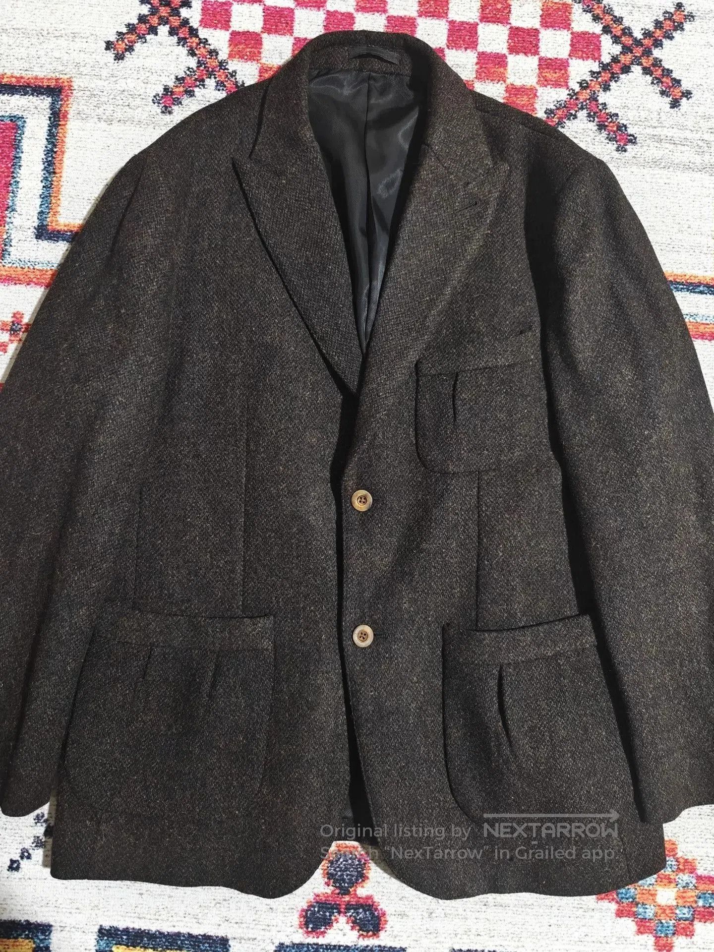 Ring Jacket British Retro Tweed Wool Hunting Blazer. Size US XL / EU 56 / 4 - 3 Thumbnail