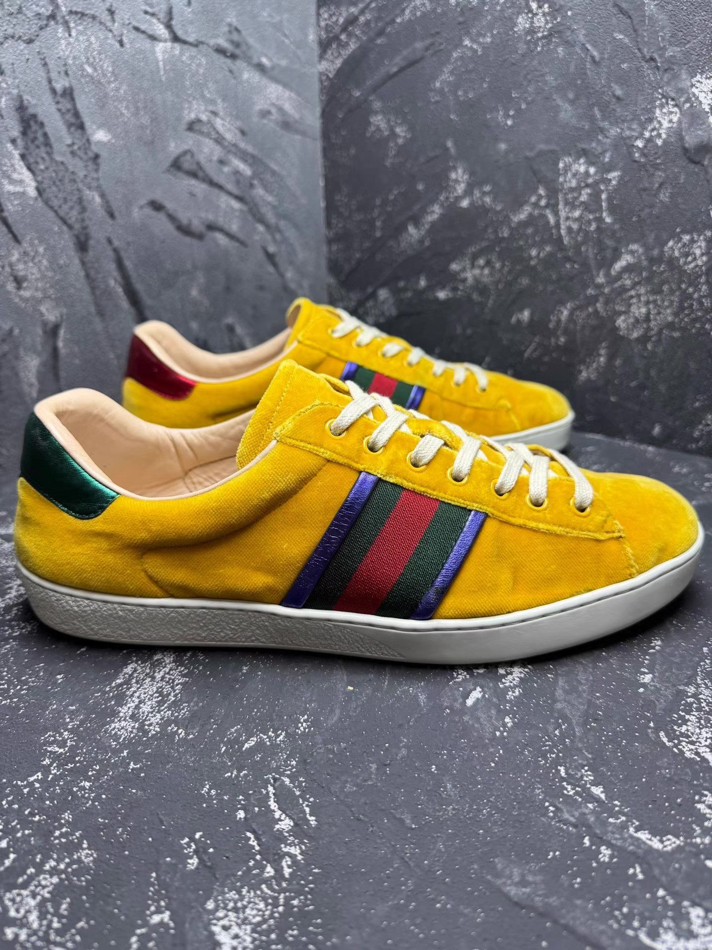Gucci Gucci Yellow Flocked Sneakers Q10 Size US 9.5 / EU 42-43 - 5 Thumbnail
