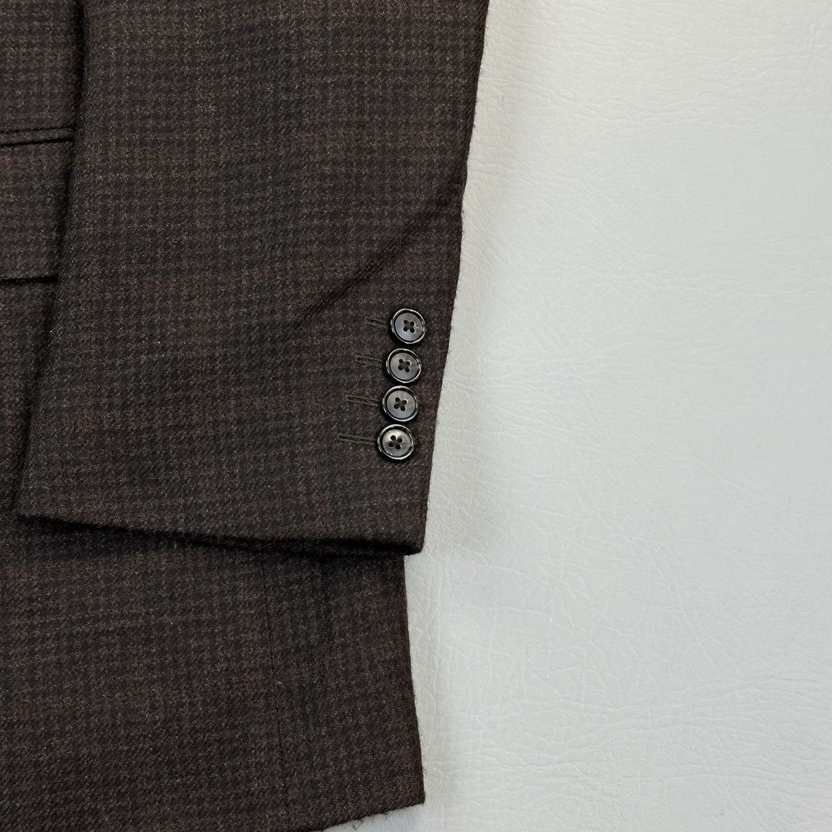 Vintage Alan Flusser Sport Coat Mens 44R Brown Plaid Wool Cashmere Blazer Jacket Casual Size 44R - 3 Thumbnail