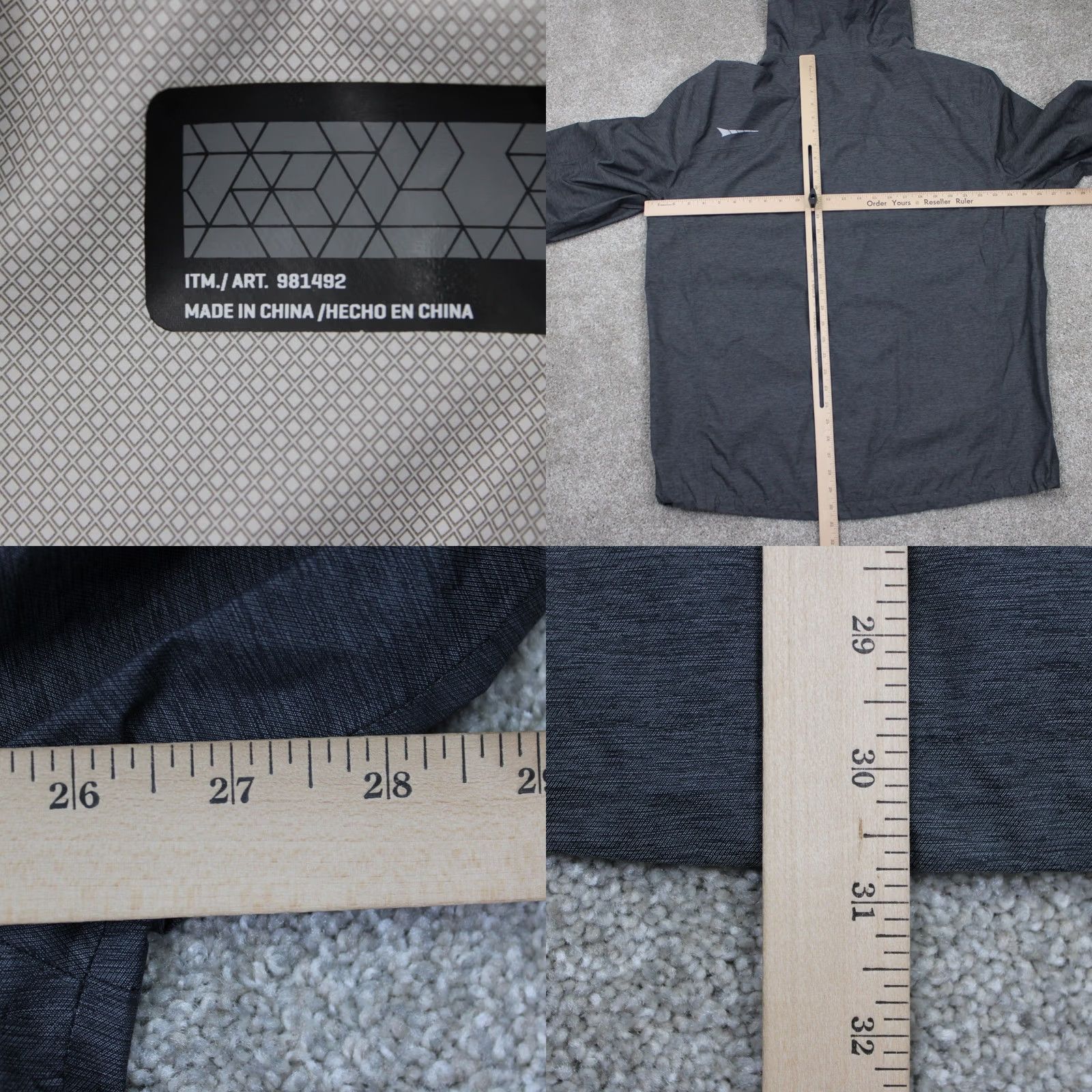 Vintage Paradox Jacket Mens XL Gray Windbreaker Full Zip Hooded Nylon/Poly Rain Coat Size US XL / EU 56 / 4 - 9 Thumbnail
