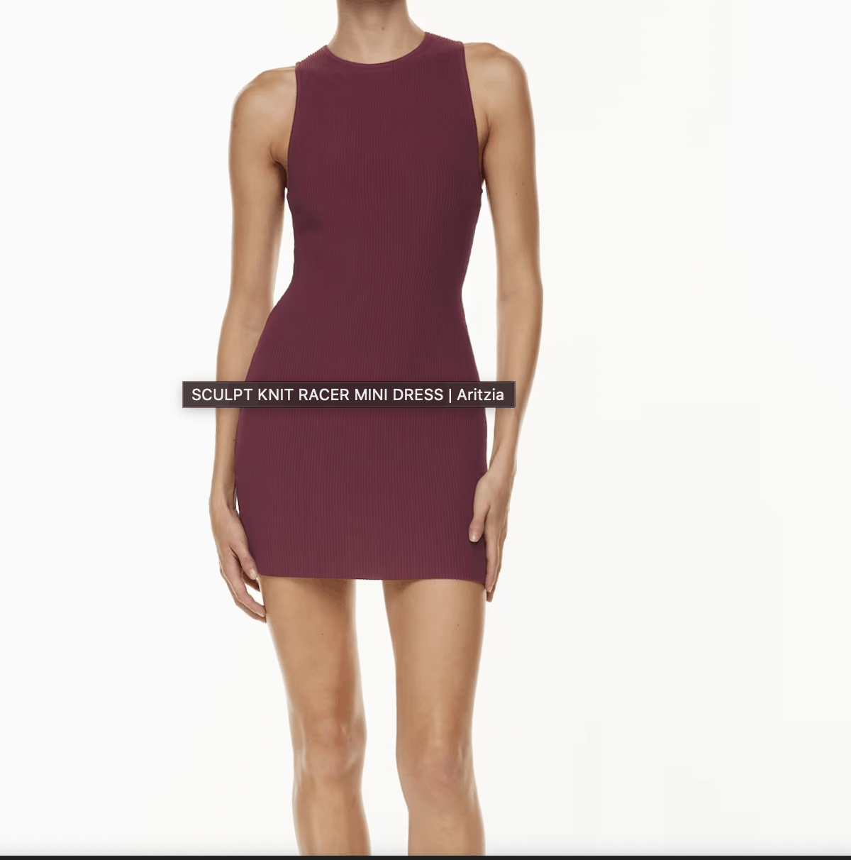 Aritzia Babaton Sculpt Knit Racer Mini Dress - Size M, Grapevine Size M / US 6-8 / IT 42-44 - 5 Thumbnail