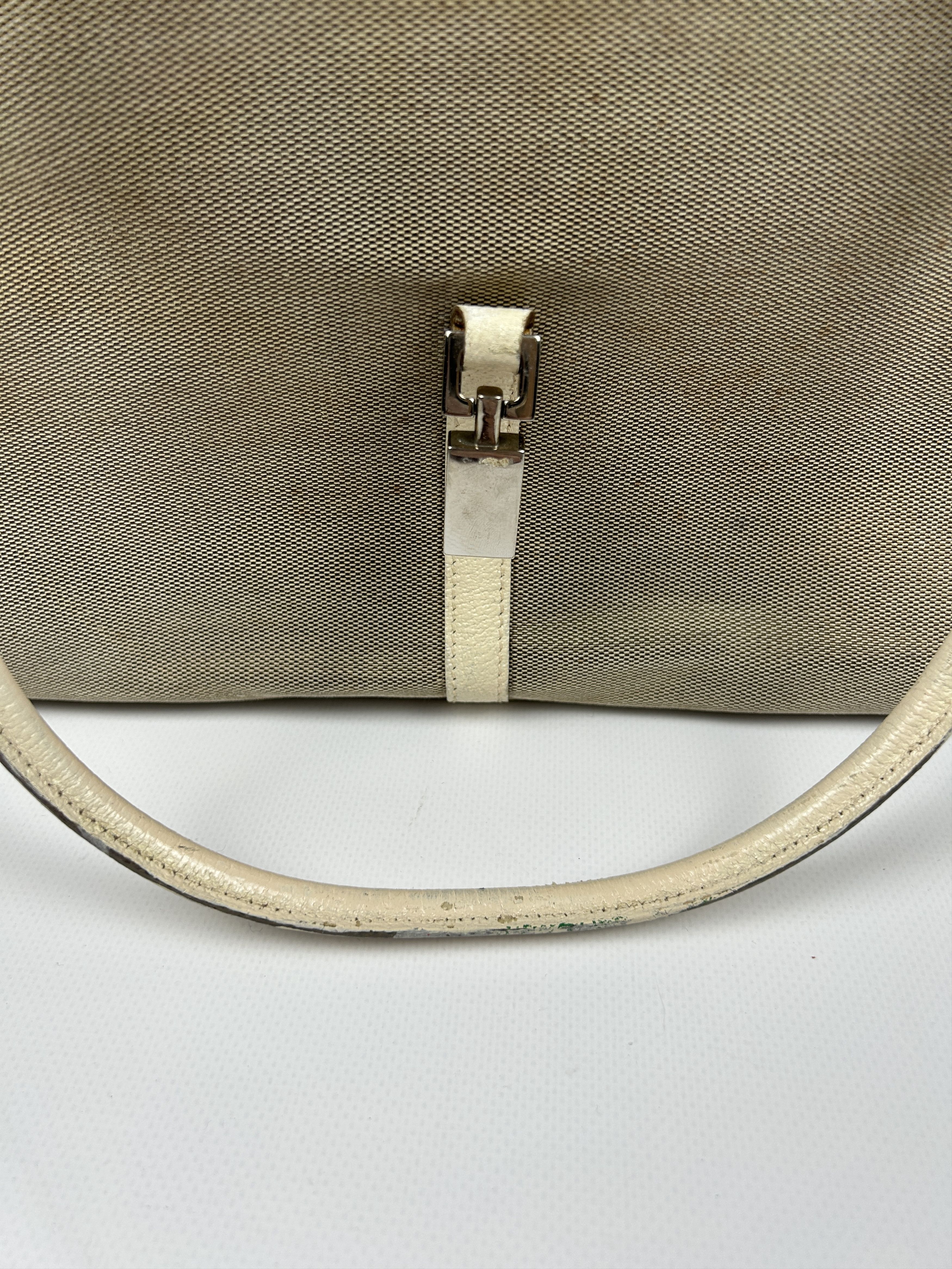 Gucci Vtg Gucci jackie line canvas tote bag with leather trim Size ONE SIZE - 11 Thumbnail