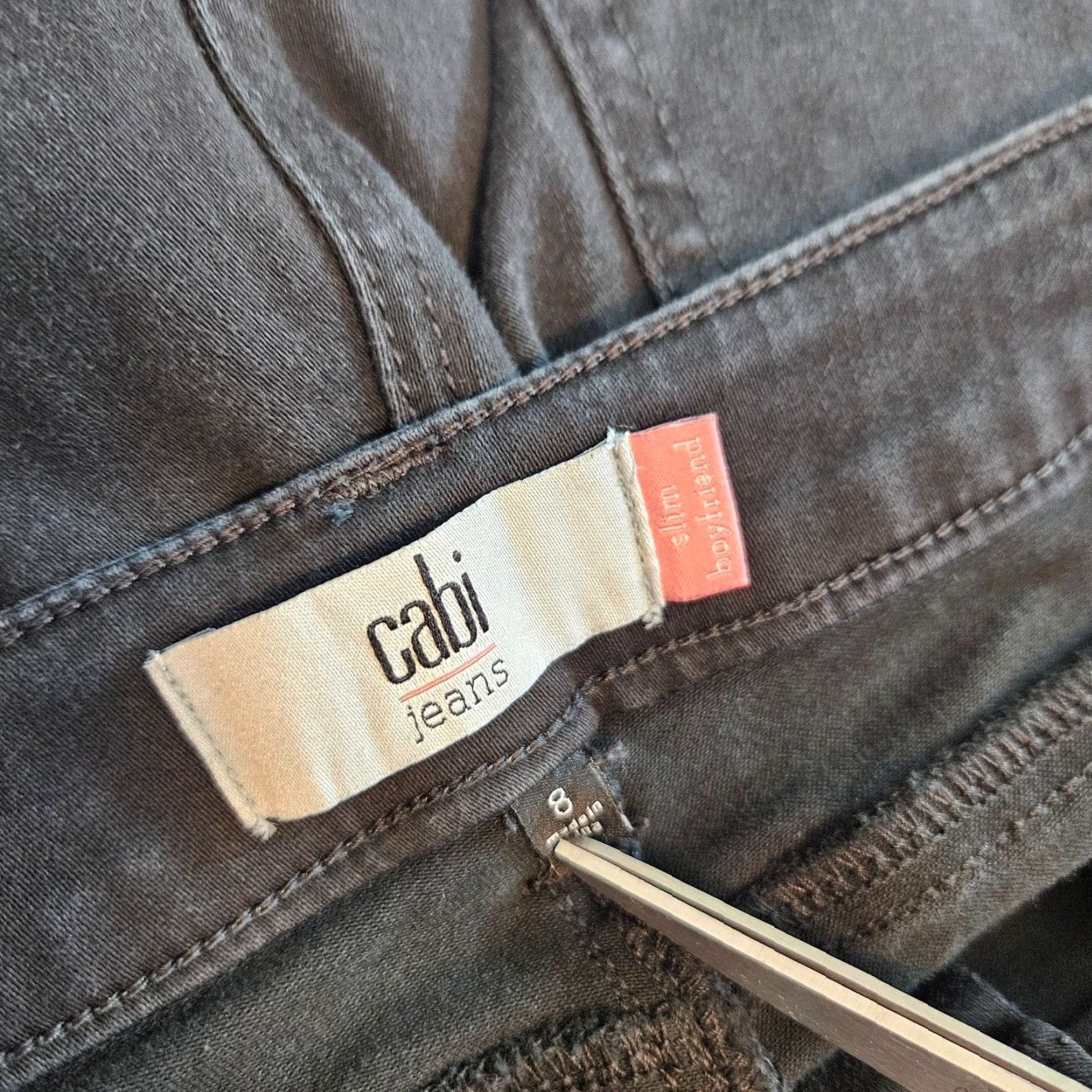 Vintage Cabi Jeans 3387 Womens Slim Boyfriend Jeans Sz 8 Black Distressed Mid Rise, Cotton Blend, Denim, Regular, Womens, Jeans, Distressed, Mid Rise, Black Size 30" / US 8 / IT 44 - 7 Thumbnail