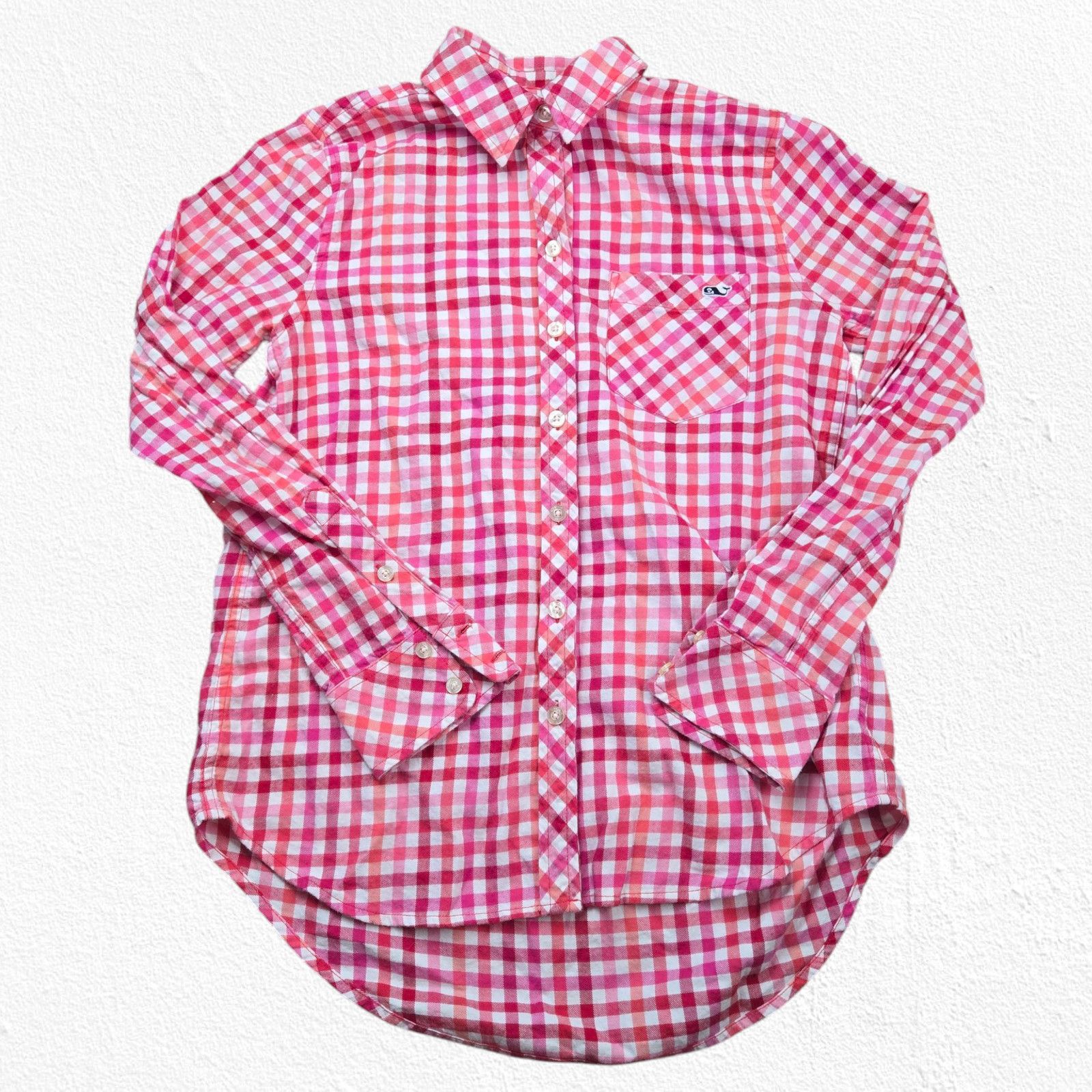 Vineyard Vines Vineyard Vines Pink Gingham Plaid Button Down Shirt Size 0 Size XS / US 0-2 / IT 36-38 - 2 Thumbnail