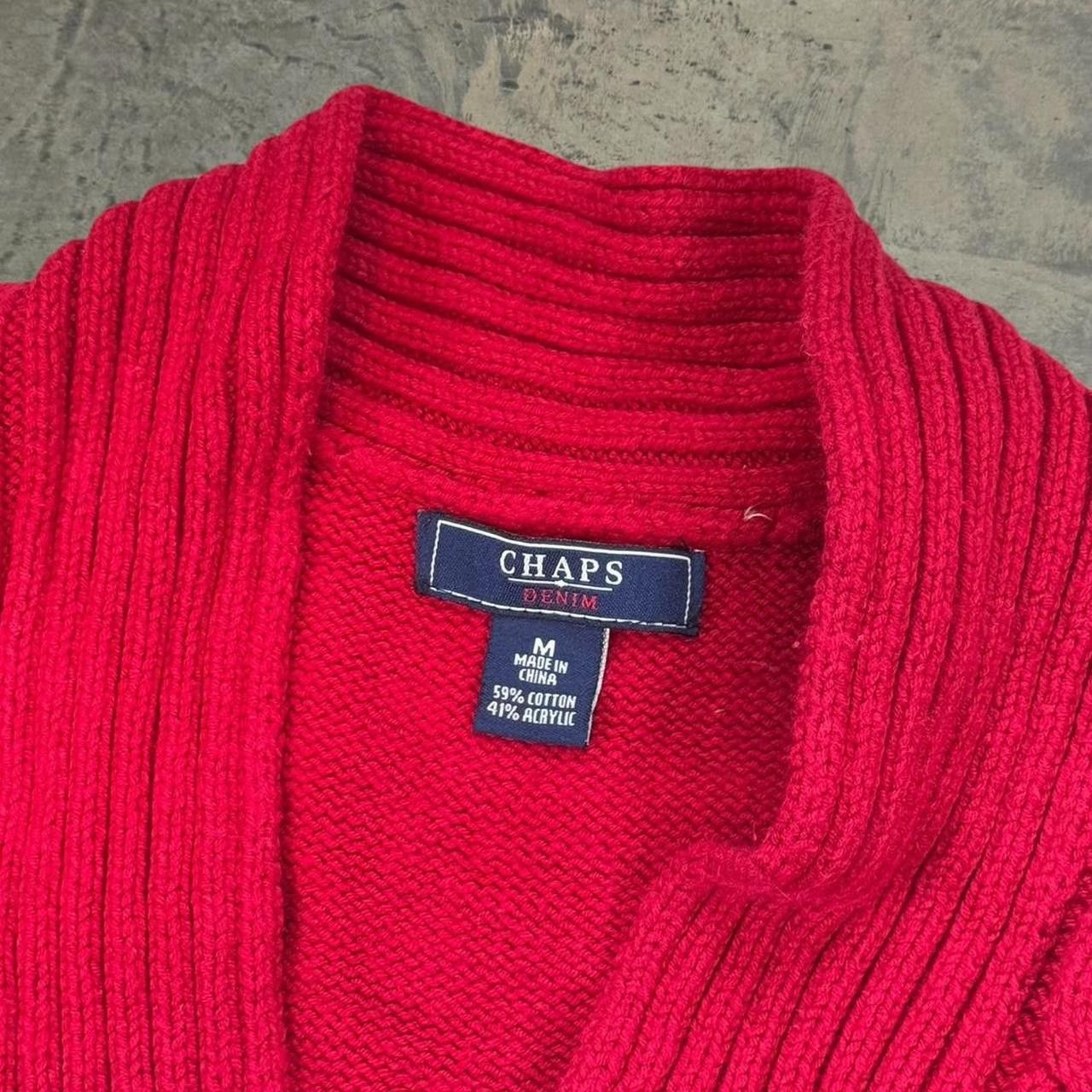 Chaps × Vintage Vintage 90s Chaps Denim Cable Knit Sweater Size US M / EU 48-50 / 2 - 5 Thumbnail