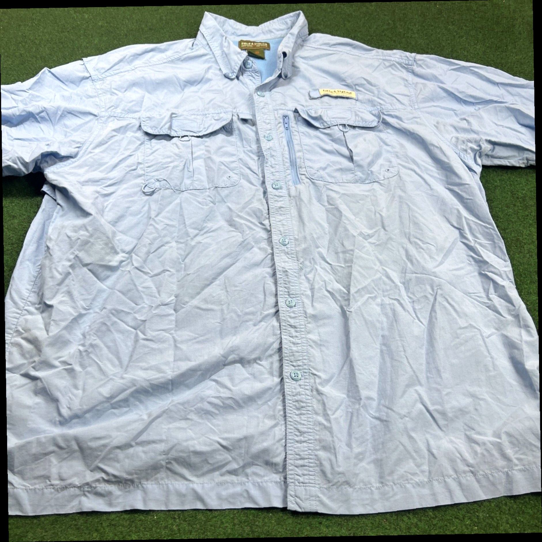 Vintage Field and Stream Shirt Mens Sz XL Blue Check Short Sleeve Fishing Outdoor Casual Size US XL / EU 56 / 4 - 6 Thumbnail